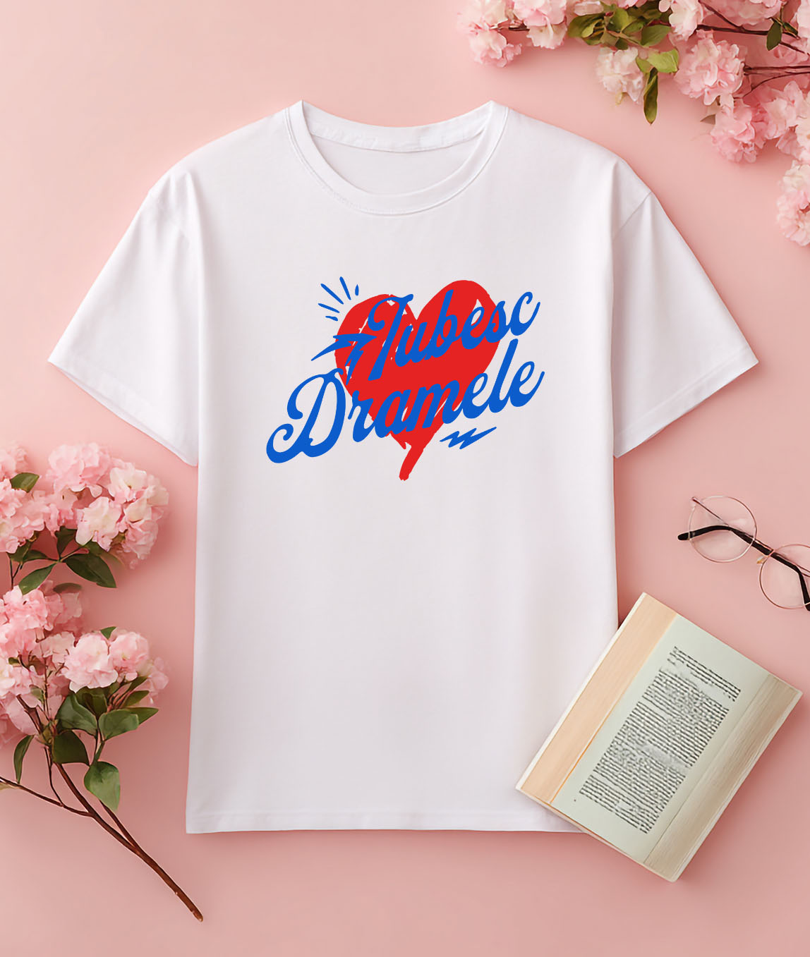 Tricou Femei, Barbati, Copii, Fata, Baiat, Unisex Personalizat Mesaj Haios „Iubesc Dramele Femeie” – Cadou Personalizat Amuzant [2]