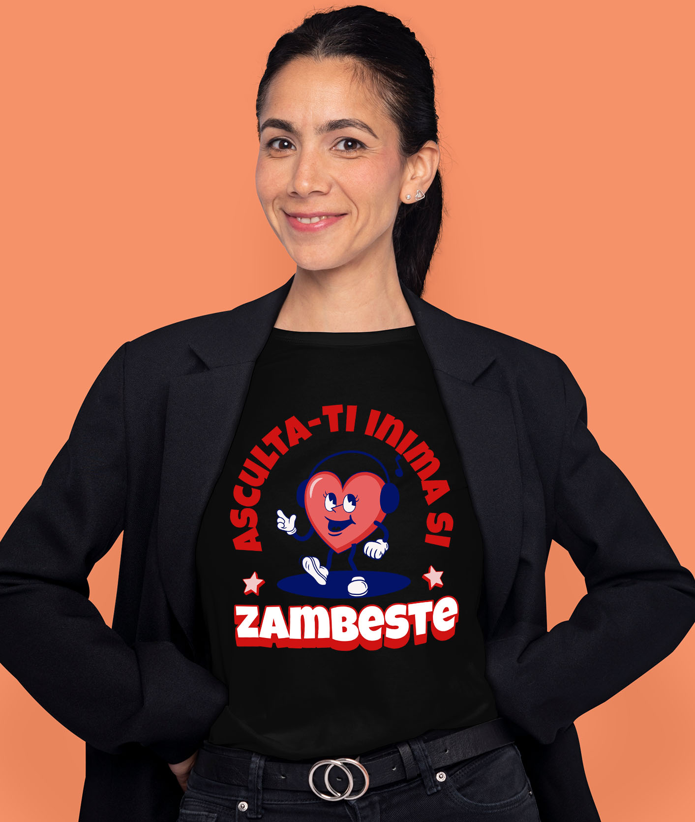 Tricou Femei, Barbati, Copii, Fata, Baiat, Unisex Personalizat „Căști Audio Personalizate „Inima Veselă” - Cadouri Unice pentru Familie, Copii, Tati și Prieteni” [1]