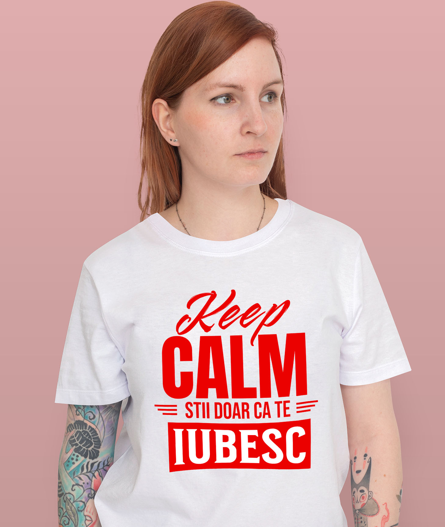 Tricou Femei, Barbati, Copii, Fata, Baiat, Unisex Personalizat „Mesaj Haios Romantic - Cadou Personalizat „Keep Calm, Știi Doar Că Te Iubesc” pentru Iubita și Familie, Valentine's Day” [1]