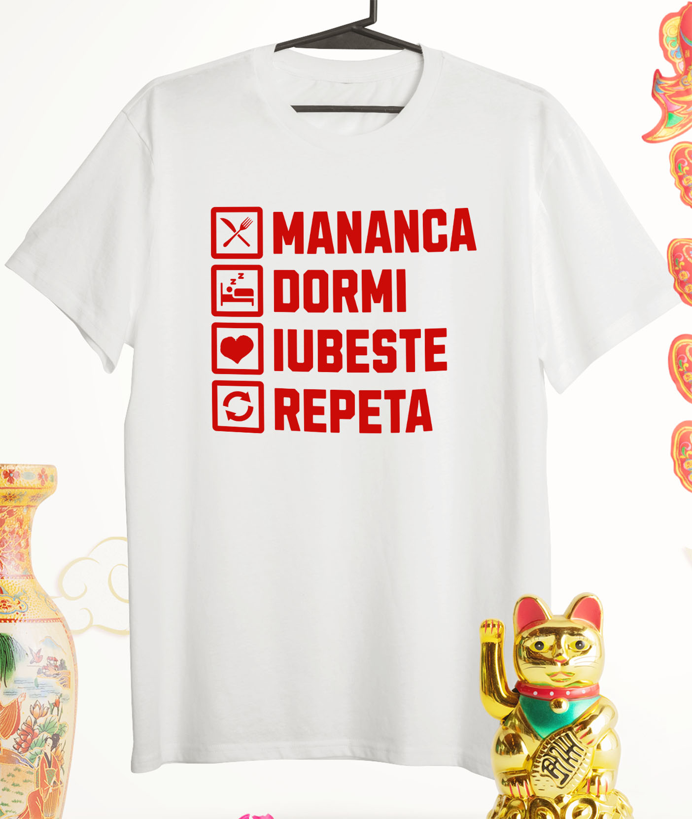 Tricou Femei, Barbati, Copii, Fata, Baiat, Unisex Personalizat „Rutina Zilnică de Dragoste - Cadou Amuzant și Personalizat pentru Iubita, Familie și Prieteni de Valentine's Day” [2]