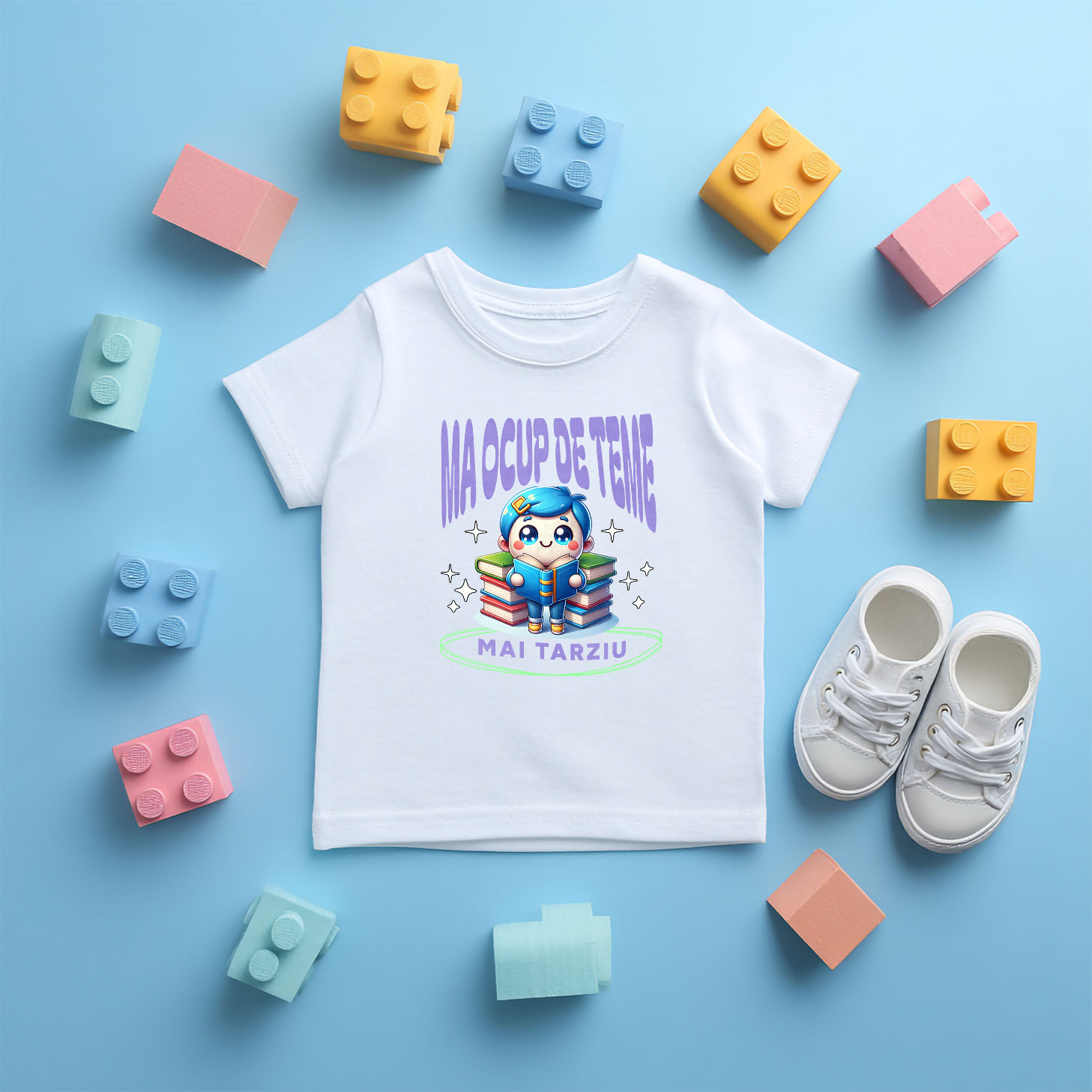 Tricou Femei, Barbati, Copii, Fata, Baiat, Unisex Personalizat Tricou Personalizat Băiat - "Mă Ocup de Teme Mai Târziu" | Cadou Amuzant pentru Școlari și Copii [4]