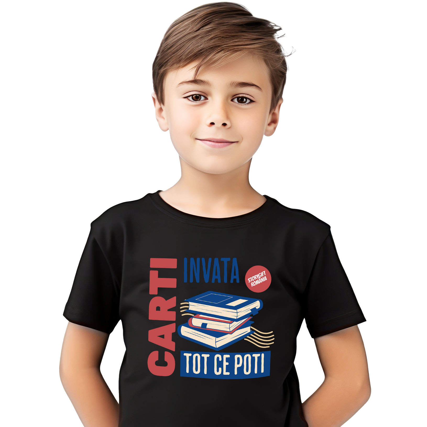Educatie - Tricou Femei, Barbati, Copii, Fata, Baiat, Unisex Personalizat Cărți Motivaționale pentru Dezvoltare Personală - Învață Tot Ce Poți!