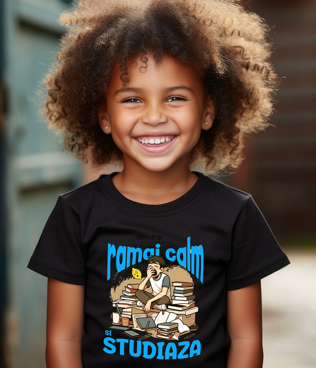 Tricou Femei, Barbati, Copii, Fata, Baiat, Unisex Personalizat Băiat Extenuat și Somnoros Cu Teanc de Cărți | Motivație pentru Studii la Facultate [3]