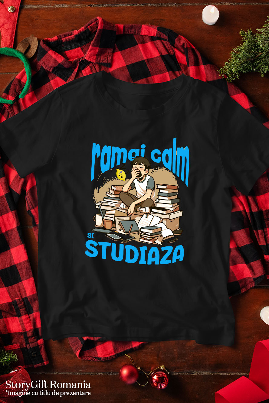 Tricou Femei, Barbati, Copii, Fata, Baiat, Unisex Personalizat Băiat Extenuat și Somnoros Cu Teanc de Cărți | Motivație pentru Studii la Facultate [4]