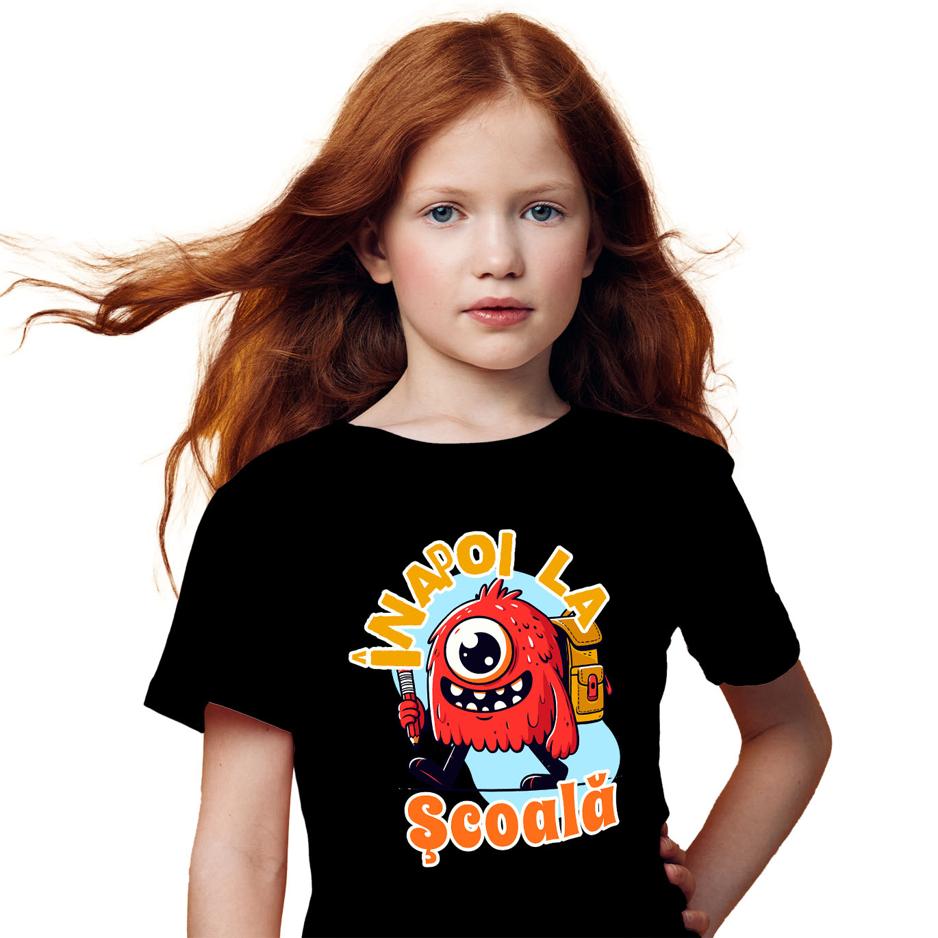 Tricou Femei, Barbati, Copii, Fata, Baiat, Unisex Personalizat Monstru cu Un Ochi și Rucsac Școlar | Rechizite și Vacanță Educațională pentru Copii [1]