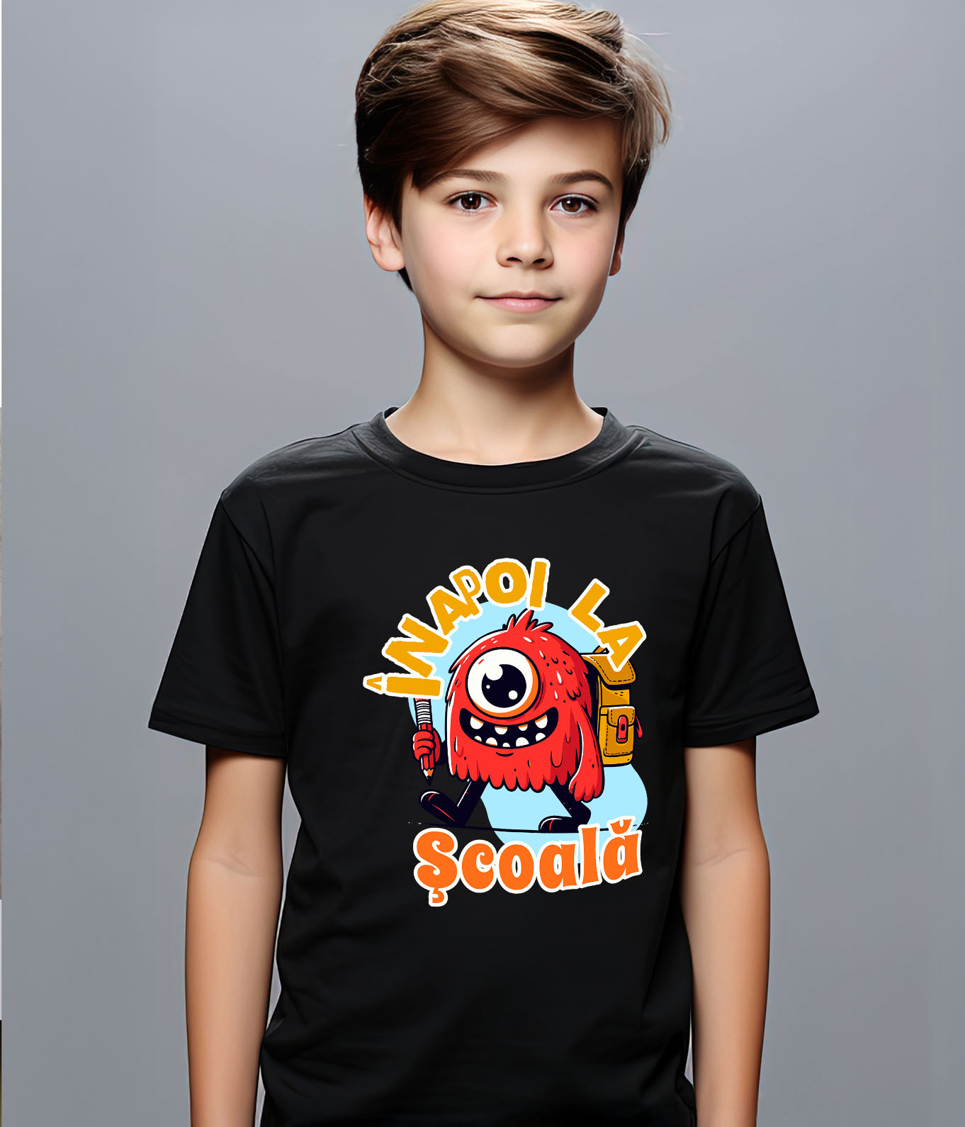 Tricou Femei, Barbati, Copii, Fata, Baiat, Unisex Personalizat Monstru cu Un Ochi și Rucsac Școlar | Rechizite și Vacanță Educațională pentru Copii [2]