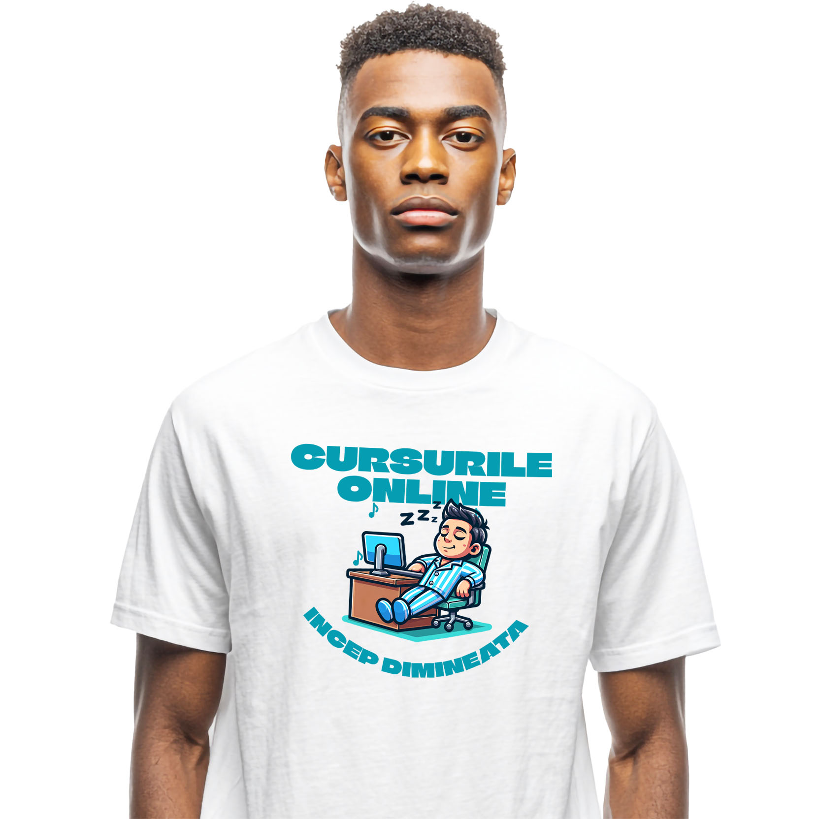 Educatie - Tricou Femei, Barbati, Copii, Fata, Baiat, Unisex Personalizat Cursuri Online Dimineața – Învățătura La Distanță pentru Copii | Educație Digitală