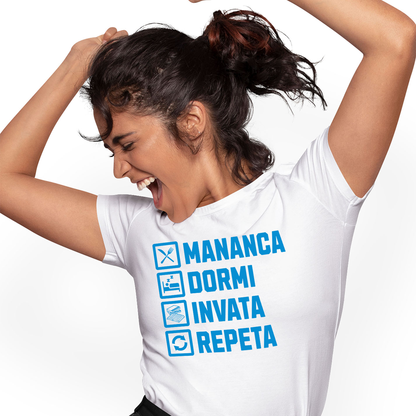 Educatie - Tricou Femei, Barbati, Copii, Fata, Baiat, Unisex Personalizat Rutina Zilnică: Produse Personalizate pentru Alimentație, Somn, Învățat și Dezvoltare Personală pentru Copii și Familie