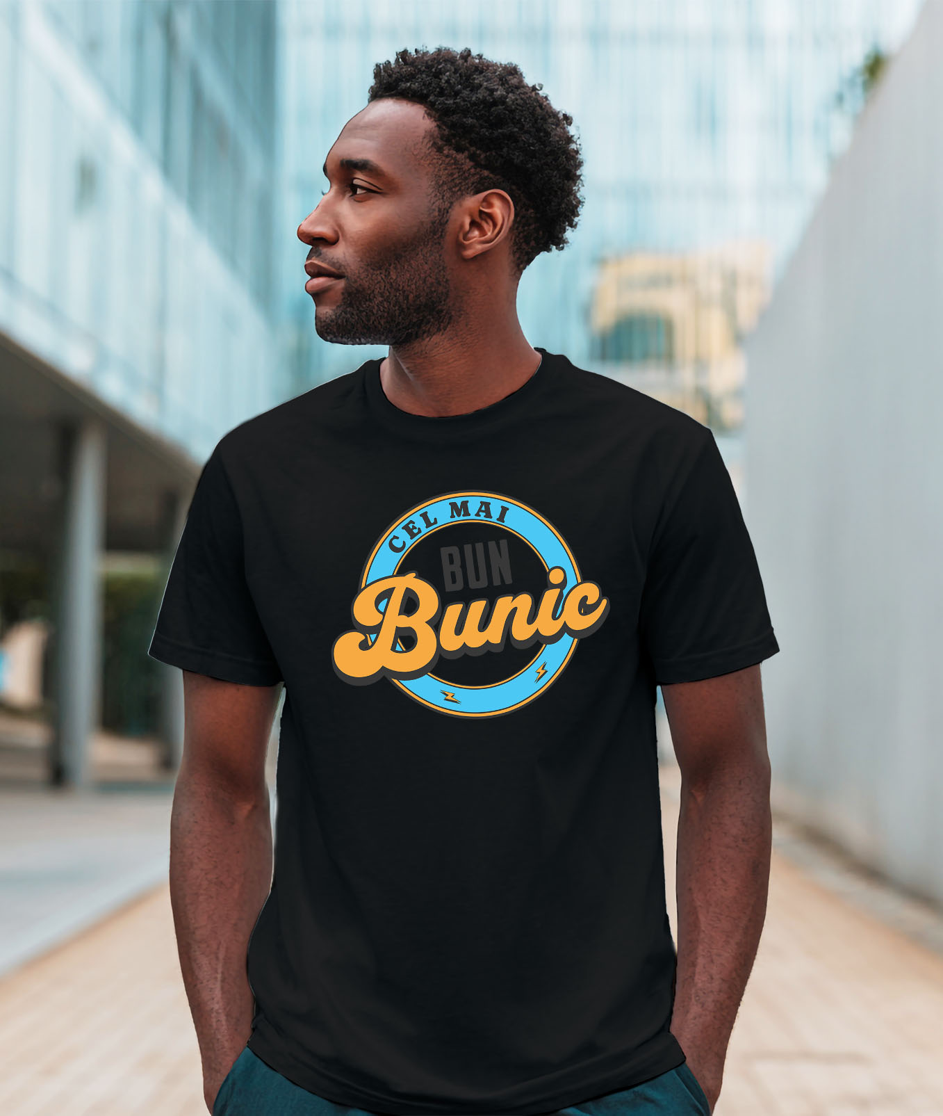 Tricou Femei, Barbati, Copii, Fata, Baiat, Unisex Personalizat „Mesaj pentru Cel Mai Bun Bunic - Cadou Personalizat Familie, Copii” [1]