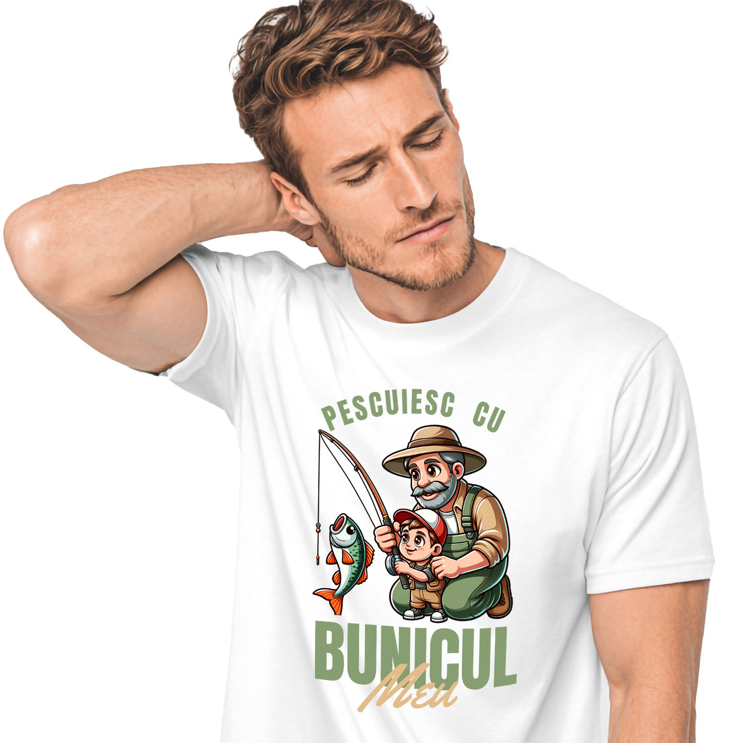 Familie - Tricou Femei, Barbati, Copii, Fata, Baiat, Unisex Personalizat „Pescuit cu Bunicul Meu - Cadou Personalizat pentru Familie, Bunici și Nepoți”
