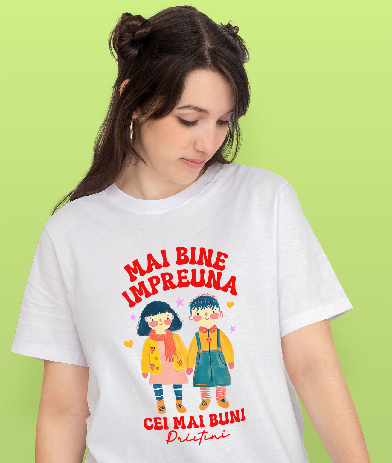 Tricou Femei, Barbati, Copii, Fata, Baiat, Unisex Personalizat Tricou Personalizat Copii – „Mai Bine Împreună, Cei Mai Buni Prieteni” [1]