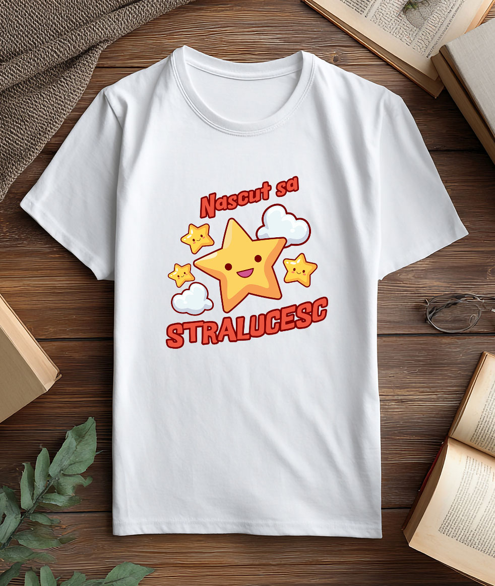 Tricou Femei, Barbati, Copii, Fata, Baiat, Unisex Personalizat Cadou Personalizat „Stele Vesele Printre Nori” | Mesaje pentru Copii și Familie [2]