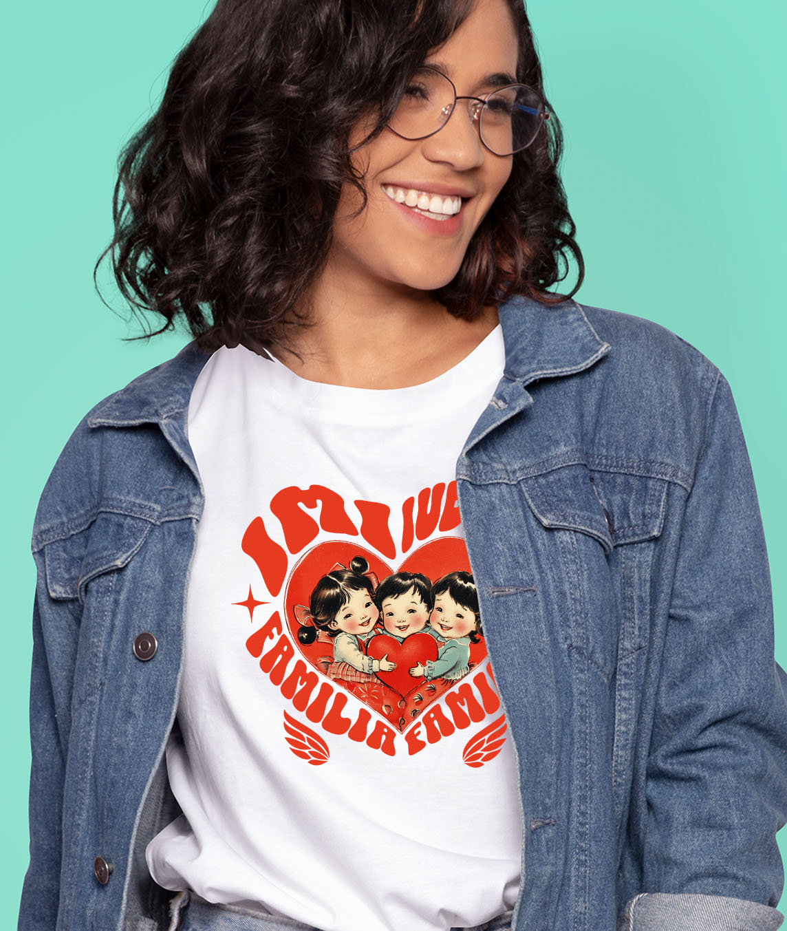 Tricou Femei, Barbati, Copii, Fata, Baiat, Unisex Personalizat Cadou Personalizat „Trei Copii Inima Dragoste” | Mesaje Iubitoare pentru Familia și Frați [1]