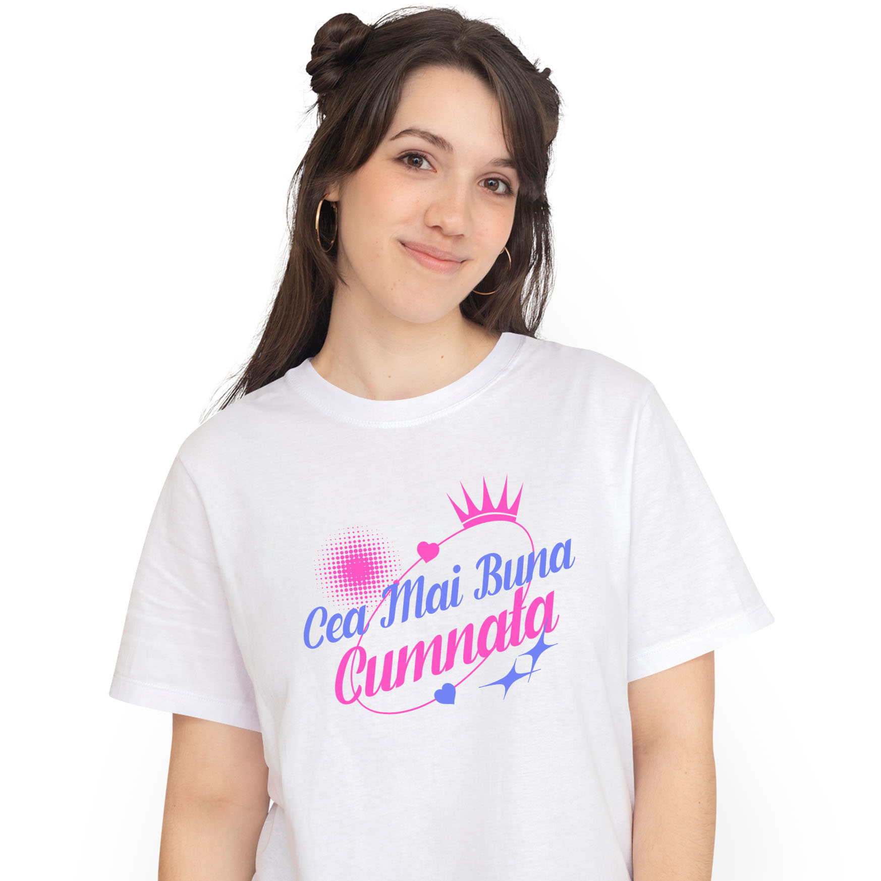 Familie - Tricou Femei, Barbati, Copii, Fata, Baiat, Unisex Personalizat Cadou Personalizat „Cea Mai Bună Cumnată” | Coroană Regală Cu Mesaj Special