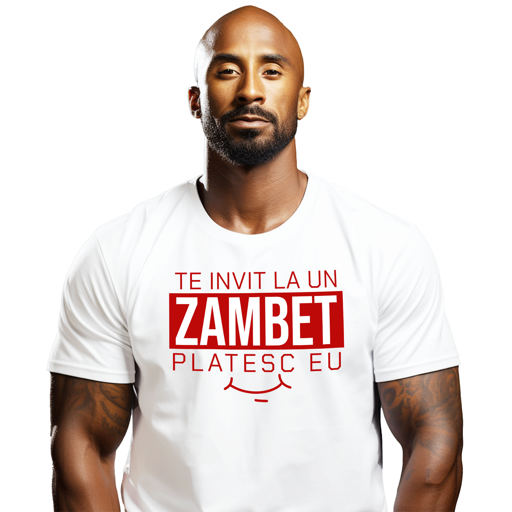 Familie - Tricou Femei, Barbati, Copii, Fata, Baiat, Unisex Personalizat Mesaj Zâmbet Larg „Te Invit La Un Zâmbet, Plătesc Eu” | Cadou Romantic Personalizat