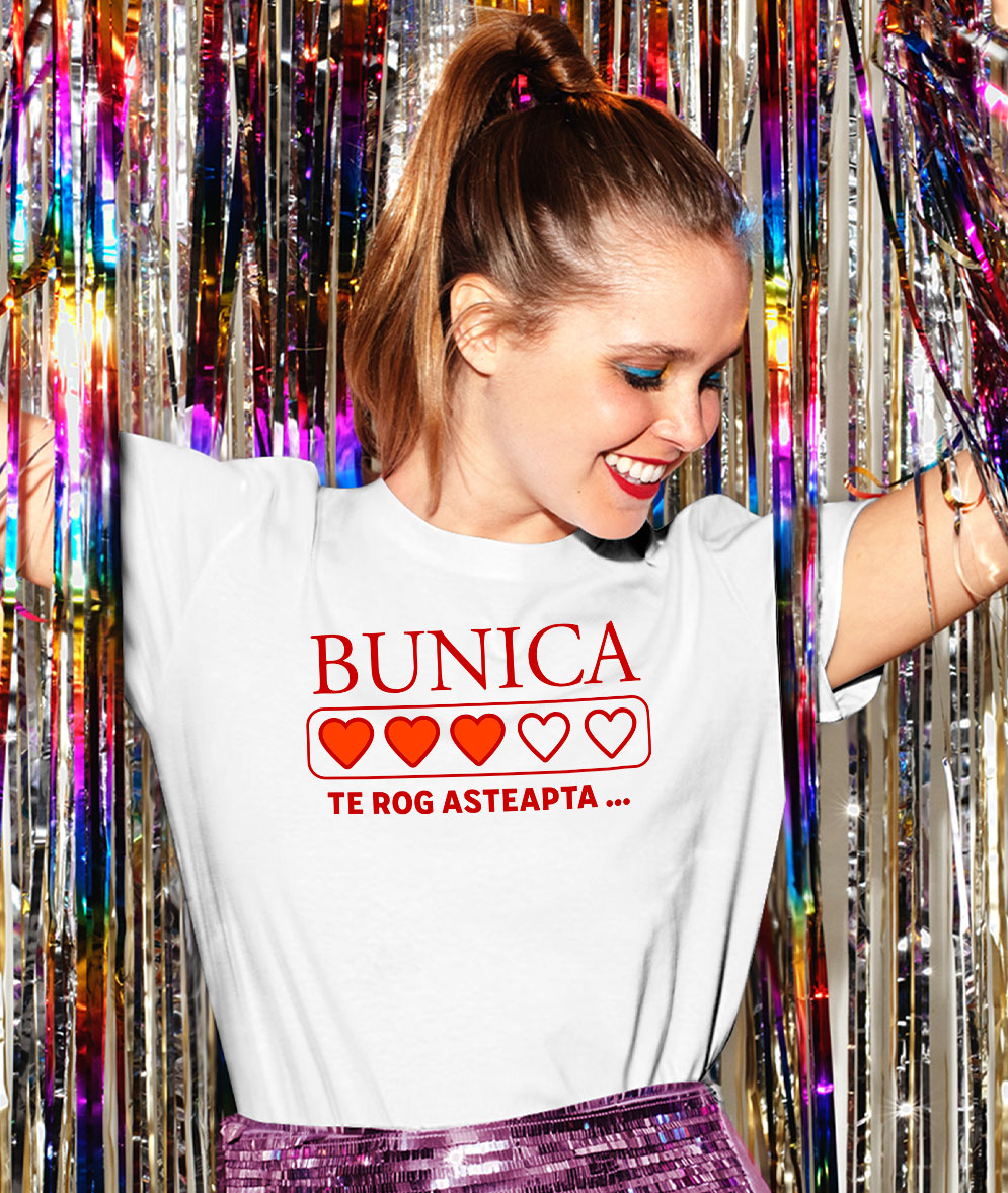 Tricou Femei, Barbati, Copii, Fata, Baiat, Unisex Personalizat Inimioare Umplute Personalizate | Cadou Special pentru Bunica [1]