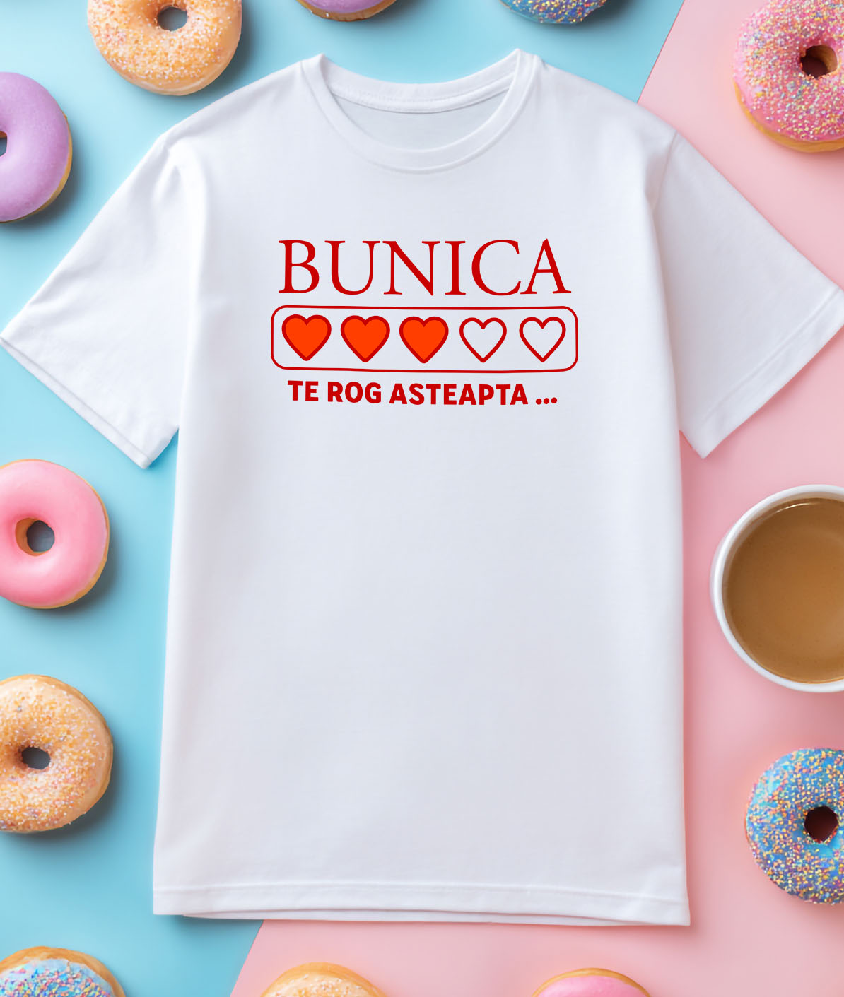 Tricou Femei, Barbati, Copii, Fata, Baiat, Unisex Personalizat Inimioare Umplute Personalizate | Cadou Special pentru Bunica [2]
