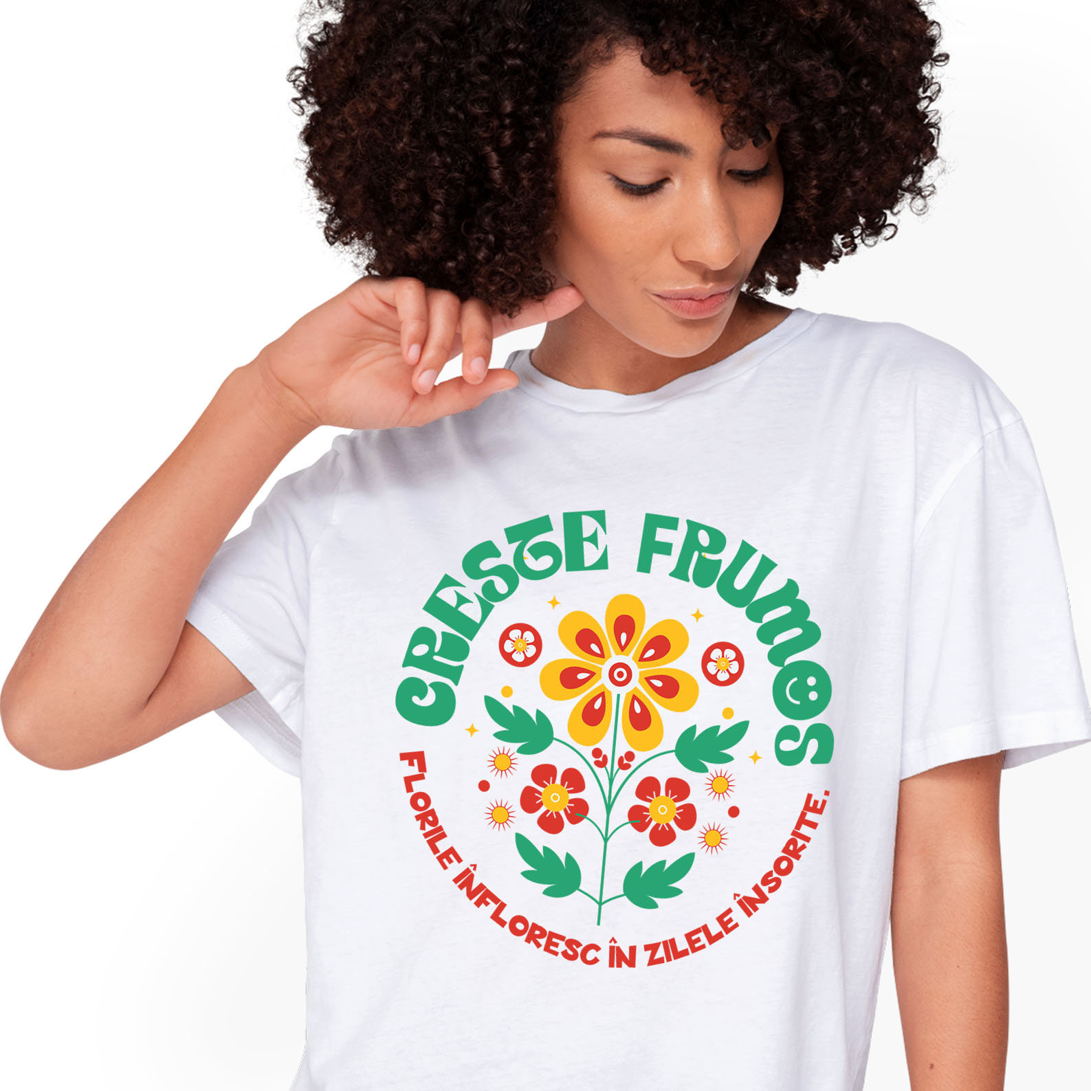 Flori - Tricou Femei, Barbati, Copii, Fata, Baiat, Unisex Personalizat Floare Colorată Crește Frumos | Flori Înflorite în Zilele Însorite | Cadou Personalizat