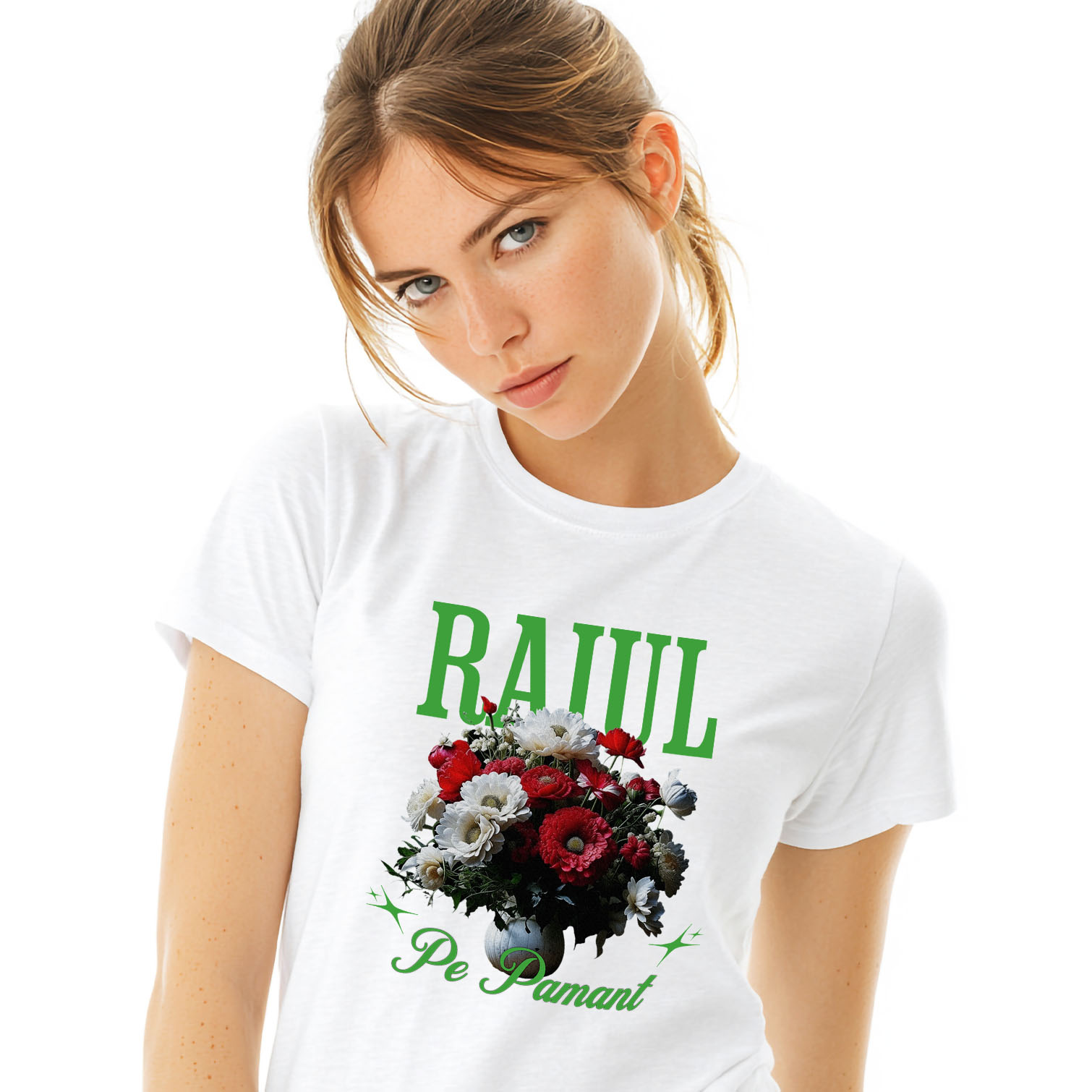Flori - Tricou Femei, Barbati, Copii, Fata, Baiat, Unisex Personalizat Vaza cu Flori Colorate | Cadou Personalizat „Raiul Pe Pământ” | Decor Natural și Frumos