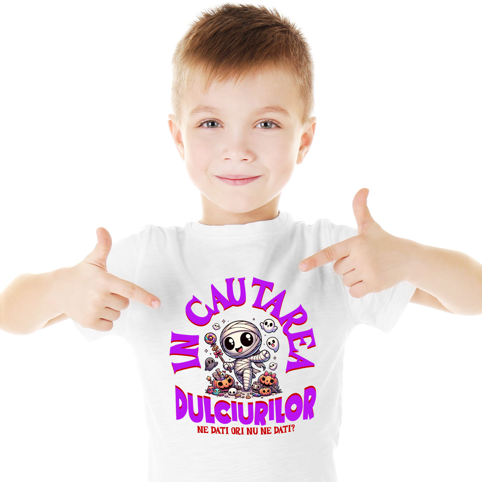 Tricou Femei, Barbati, Copii, Fata, Baiat, Unisex Personalizat Diavol Drăguț cu Furca pentru Halloween | Micul Diavol Este Foarte Drăguț | Cadou Personalizat pentru Copii [1]