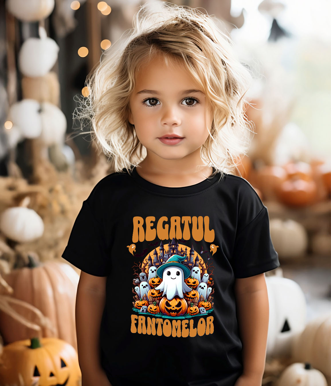 Tricou Femei, Barbati, Copii, Fata, Baiat, Unisex Personalizat Regatul Fantomelor | Castel Bântuit și Fantome | Dovleac Halloween [2]