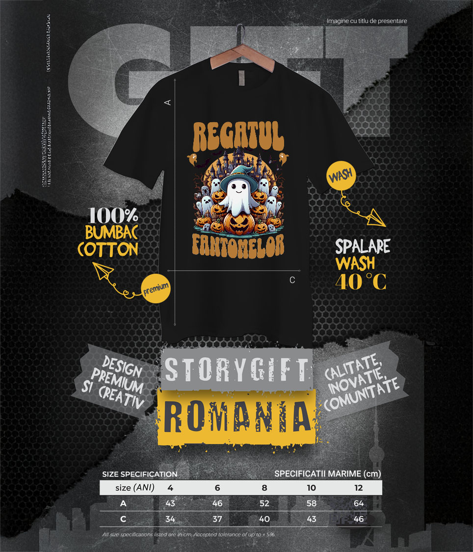 Tricou Femei, Barbati, Copii, Fata, Baiat, Unisex Personalizat Regatul Fantomelor | Castel Bântuit și Fantome | Dovleac Halloween [5]