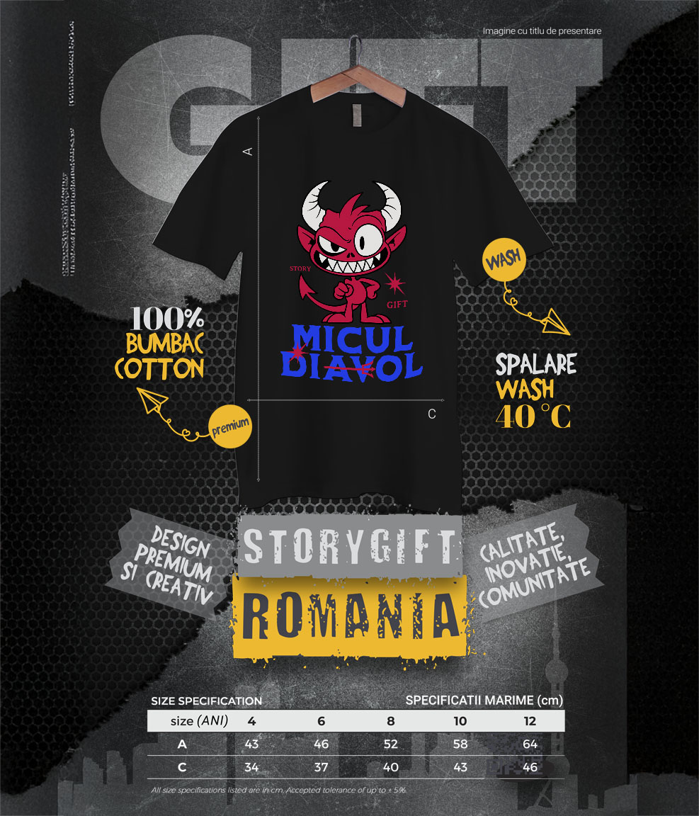 Tricou Femei, Barbati, Copii, Fata, Baiat, Unisex Personalizat Diavol Fericit cu Coarne Lungi | Cadou Halloween Jucăuș pentru Familie [5]