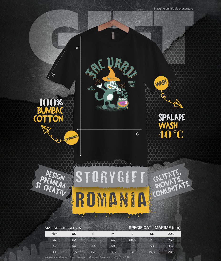 Tricou Femei, Barbati, Copii, Fata, Baiat, Unisex Personalizat Motan cu Pălărie de Vrăjitor | Produse Personalizate pentru Halloween și Familie [3]