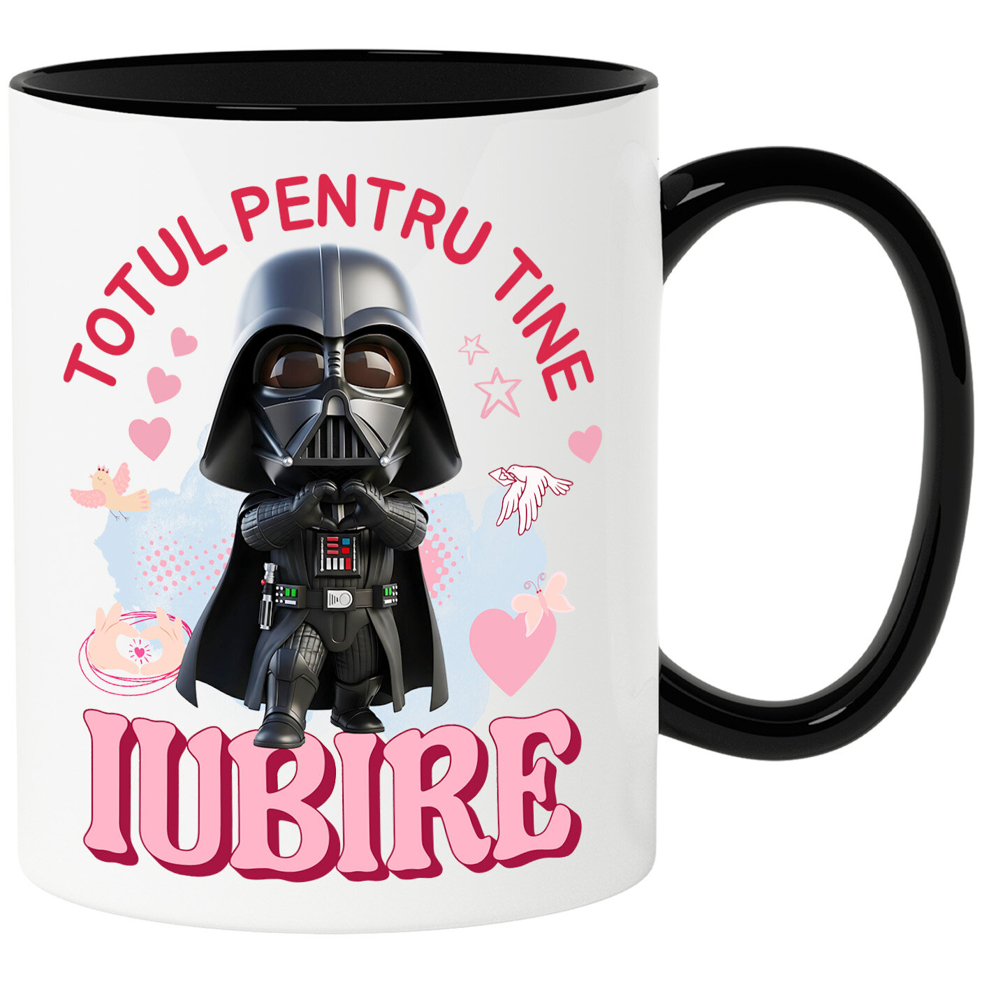 Desene Animate - Cana Cu Starwars , Iubire, Dragoste, Afectiune, Inima Ceramica, 330ML, cu Maner Negru