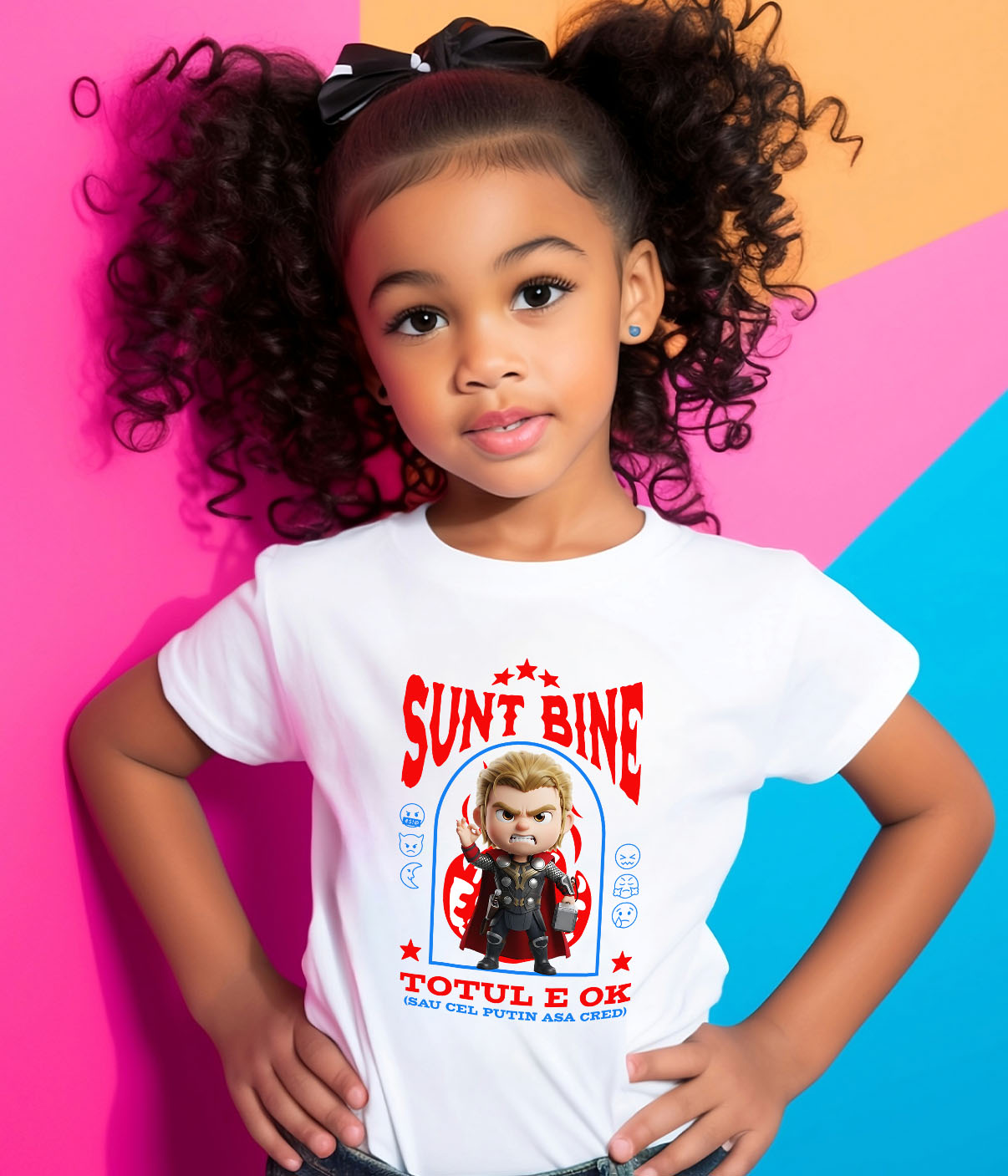 Tricou Copii cu Thor, Ok, Sarcastic, Nervos, Iritat 100% Bumbac, Alb, 12 Ani [3]