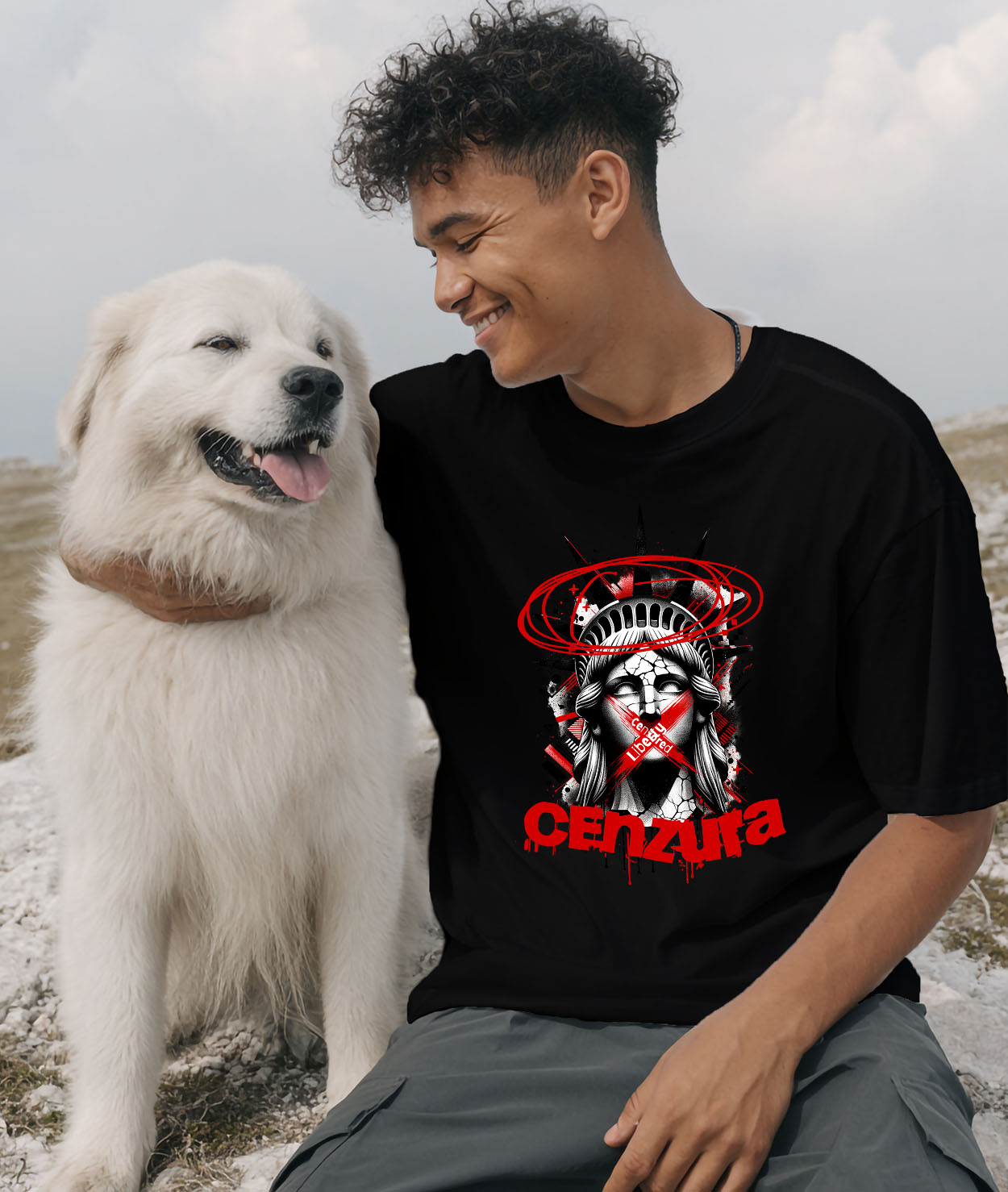 Tricou Femei, Barbati, Copii, Fata, Baiat, Unisex Personalizat Chip Statuia Libertății – Cadou Personalizat Cenzura New York Arta Modernă [1]