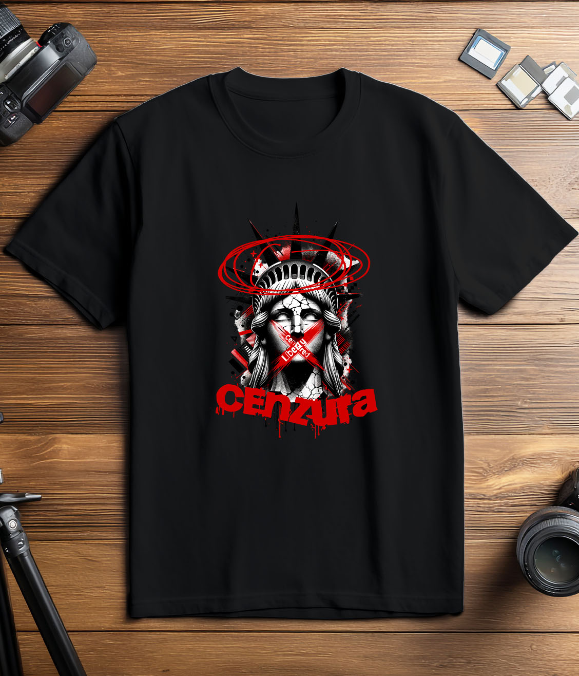 Tricou Femei, Barbati, Copii, Fata, Baiat, Unisex Personalizat Chip Statuia Libertății – Cadou Personalizat Cenzura New York Arta Modernă [2]