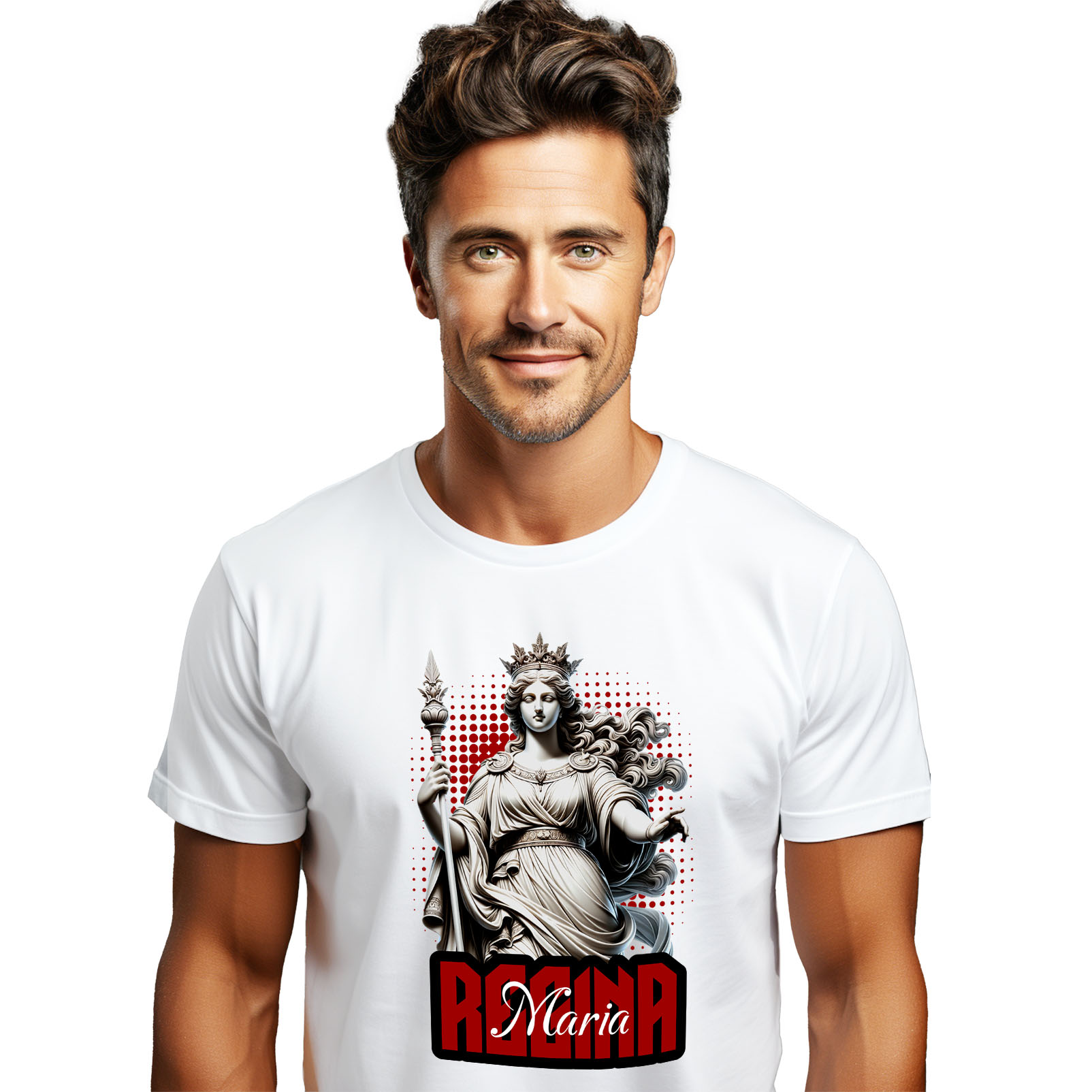 Ingeri Si Zei - Tricou Femei, Barbati, Copii, Fata, Baiat, Unisex Personalizat Statuie Stil Grecesc Regina Maria – Cadou Personalizat Cu Coroana