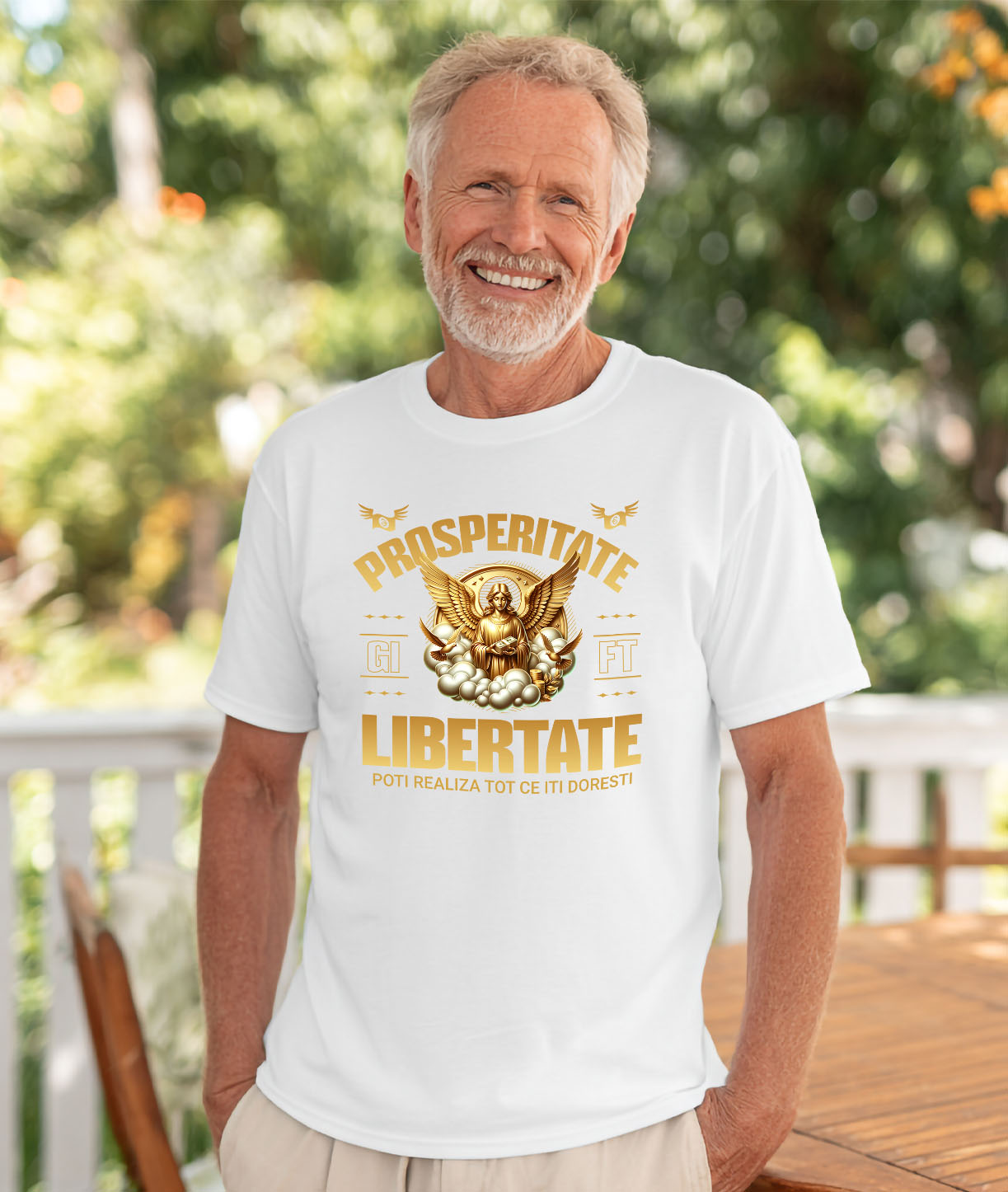 Tricou Femei, Barbati, Copii, Fata, Baiat, Unisex Personalizat Statuie Grecească Cu Aripi Din Aur - Cadou Personalizat Prosperitate și Libertate pentru Familie și Prieteni [1]