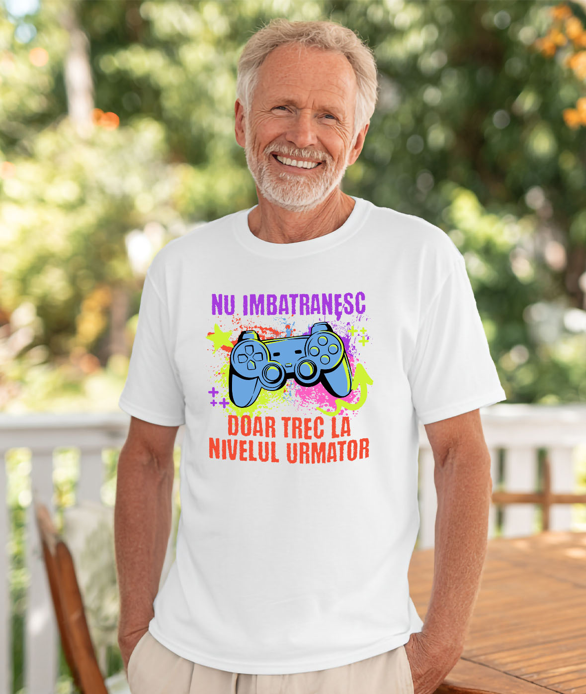 Tricou Femei, Barbati, Copii, Fata, Baiat, Unisex Personalizat Manetă Jocuri Video cu Text „Nu Îmbătrânesc Doar Trec la Nivelul Următor” - Cadou Personalizat pentru Familie și Prieteni [1]