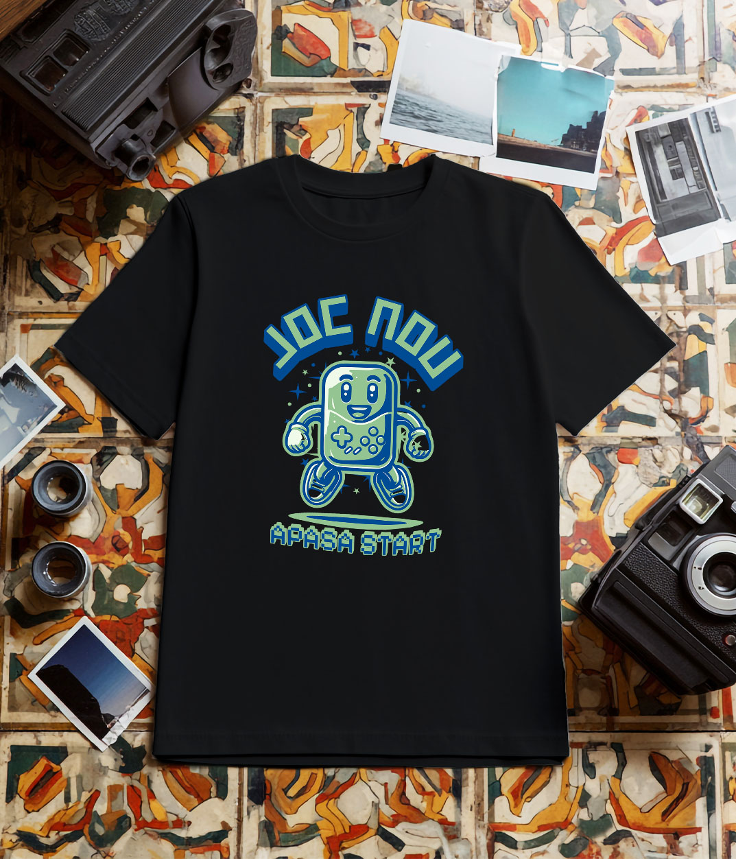 Tricou Femei, Barbati, Copii, Fata, Baiat, Unisex Personalizat Manetă Jocuri Vintage „Joc Nou Apasă Start” - Cadou Personalizat Retro pentru Iubitorii de Gaming [2]