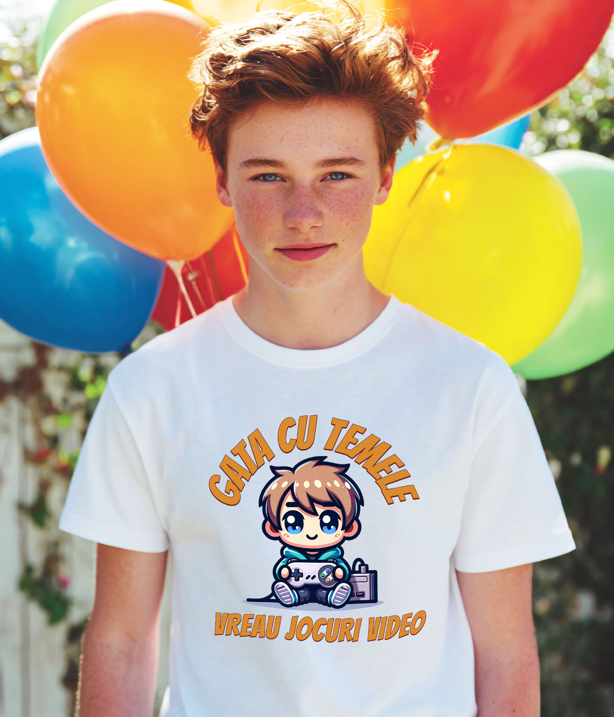 Tricou Femei, Barbati, Copii, Fata, Baiat, Unisex Personalizat Băiat Jocuri Video „Gata cu Temele Vreau Jocuri Video” - Cadou Personalizat pentru Iubitorii de Gaming [2]