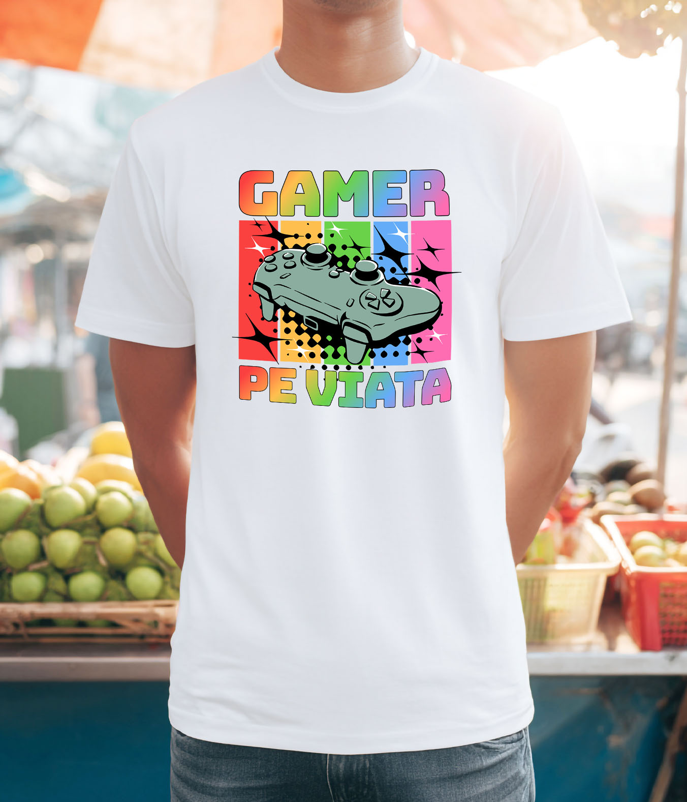 Tricou Femei, Barbati, Copii, Fata, Baiat, Unisex Personalizat Maneta Jocuri Video „Gamer Pe Viață” - Cadou Personalizat Multicolor pentru Iubitorii de Jocuri Video [1]