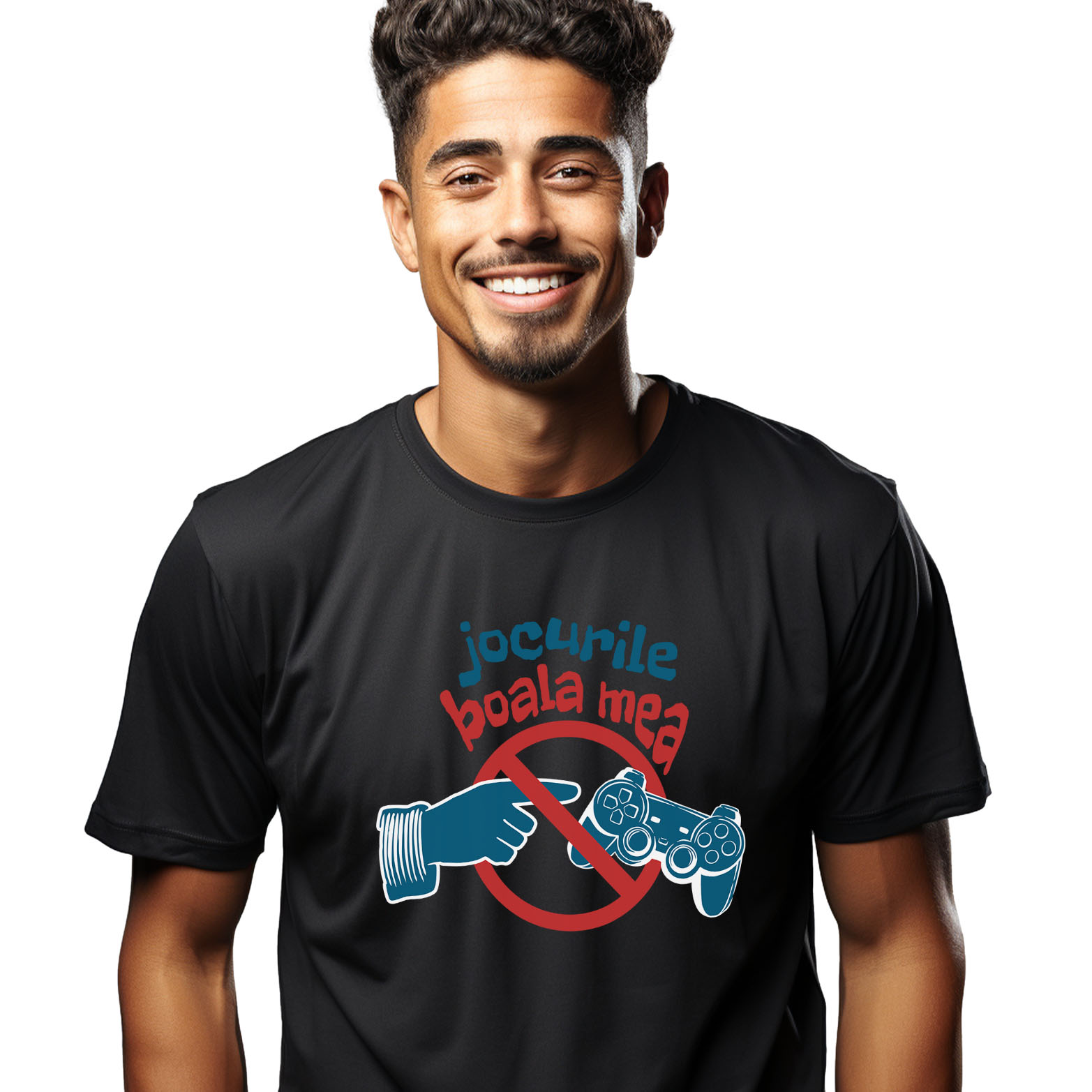 Lume Digitala - Tricou Femei, Barbati, Copii, Fata, Baiat, Unisex Personalizat Semn Interzis „Jocurile Video Boala Mea” - Cadou Personalizat Gameri