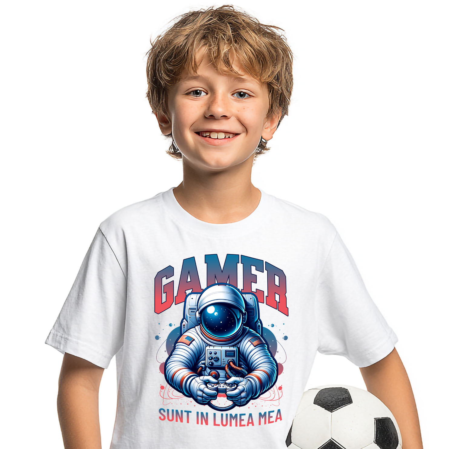 Lume Digitala - Tricou Femei, Barbati, Copii, Fata, Baiat, Unisex Personalizat Om în Costum Astronaut „Sunt În Lumea Mea” - Cadou Personalizat Gamer