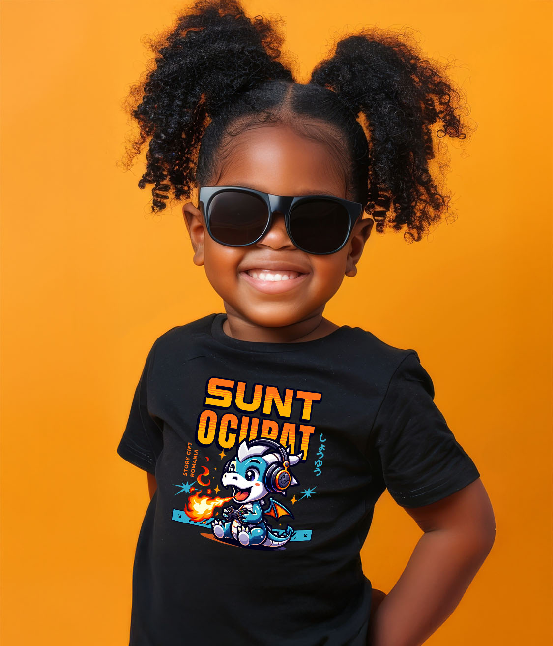 Tricou Femei, Barbati, Copii, Fata, Baiat, Unisex Personalizat Dragon Cu Flăcări și Căști Audio - Cadou Gamer Personalizat pentru Jocuri Video [3]