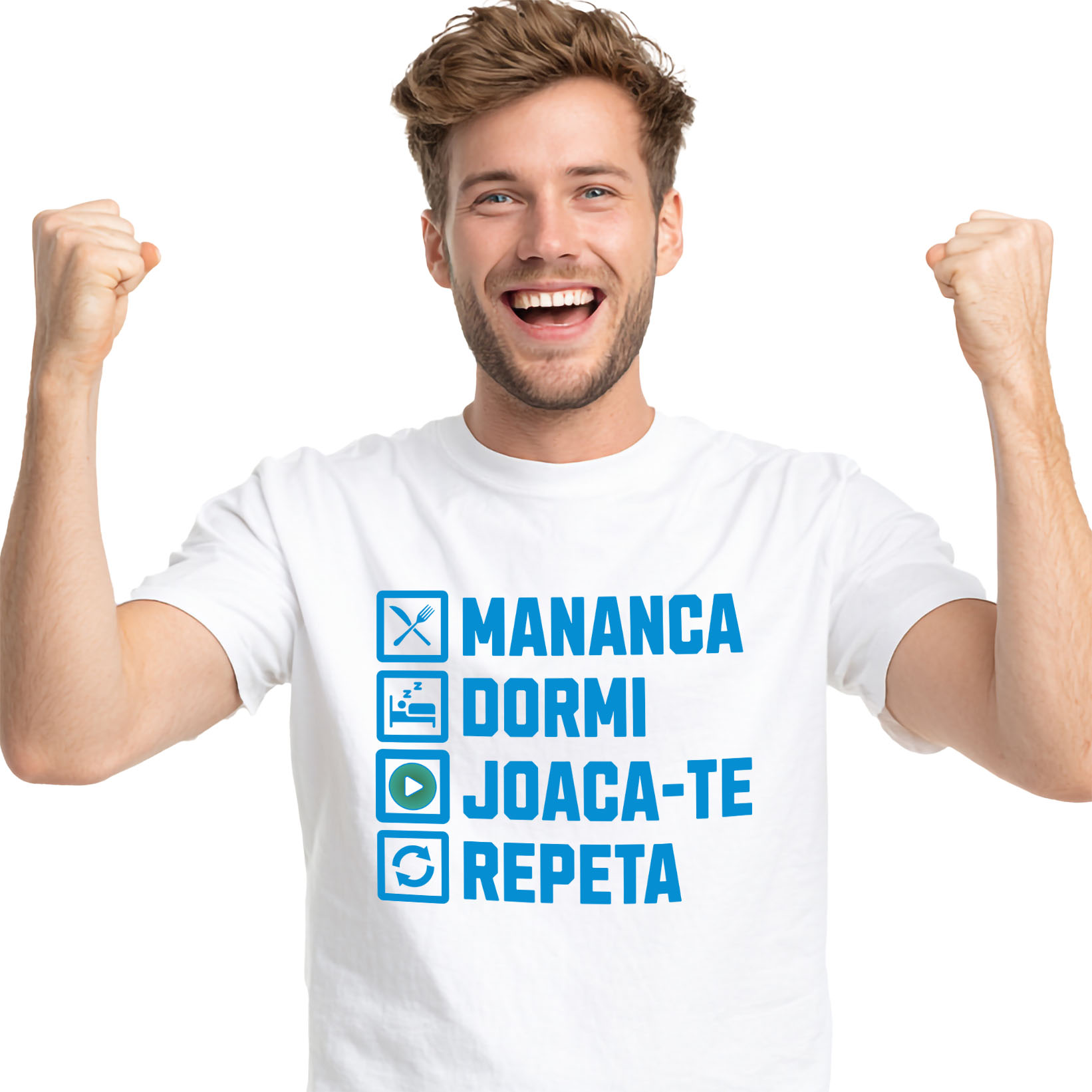 Lume Digitala - Tricou Femei, Barbati, Copii, Fata, Baiat, Unisex Personalizat Rutina Zilnică Haioasă Gamer Bărbat - Mananca Dormi Joaca-te Repeta