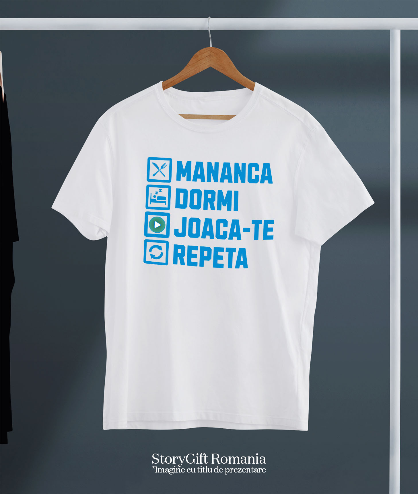 Tricou Femei, Barbati, Copii, Fata, Baiat, Unisex Personalizat Rutina Zilnică Haioasă Gamer Bărbat - Mananca Dormi Joaca-te Repeta [2]