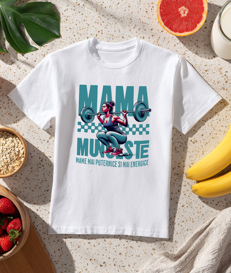 Tricou Femei, Barbati, Copii, Fata, Baiat, Unisex Personalizat "Femeie Puternică – Cadouri Personalizate pentru Mama Muncitoare și Energetică" [2]