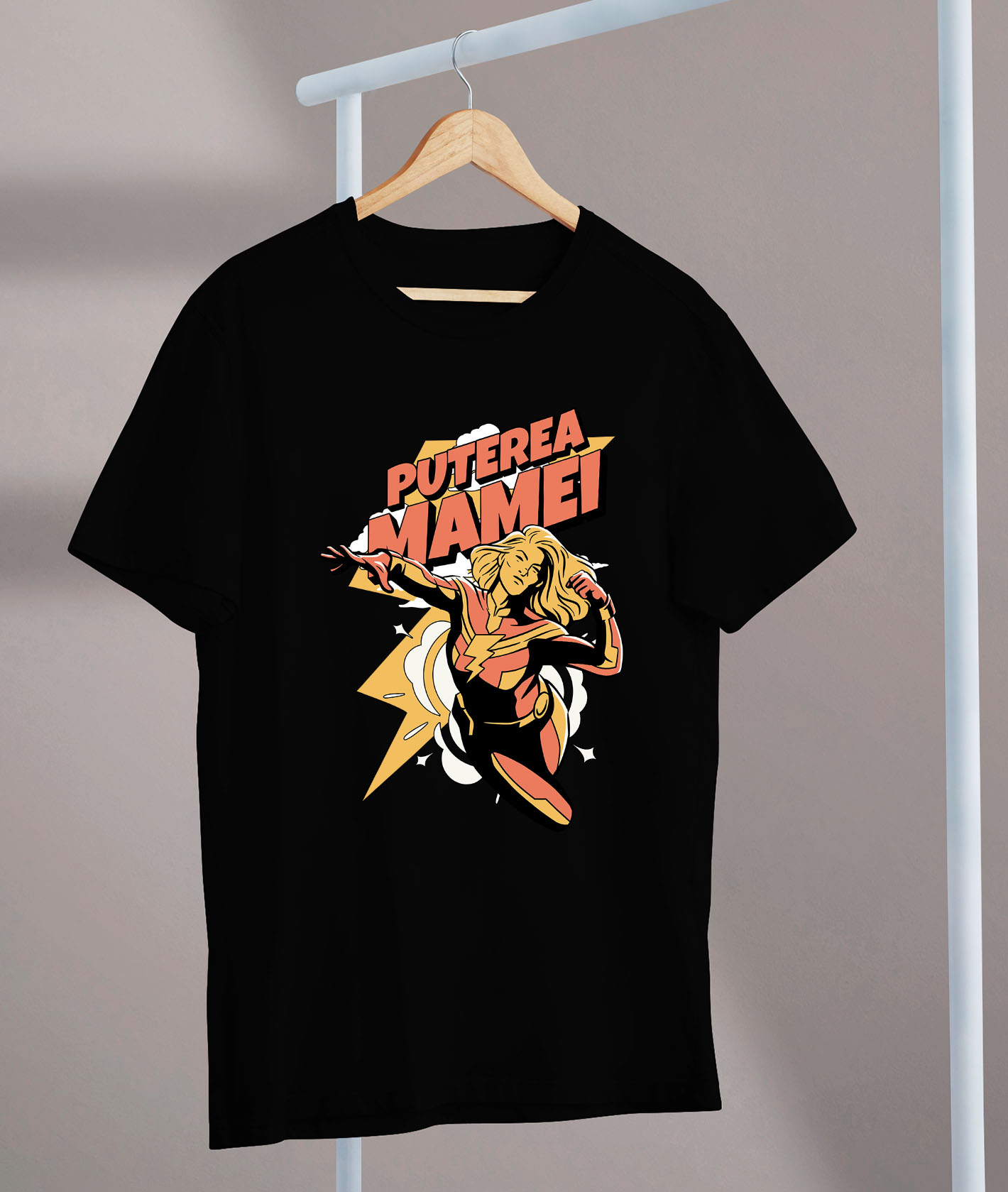 Tricou Femei, Barbati, Copii, Fata, Baiat, Unisex Personalizat "Puterea Mamei – Super Erou Familie – Cadouri Personalizate pentru Femei Puternice" [2]