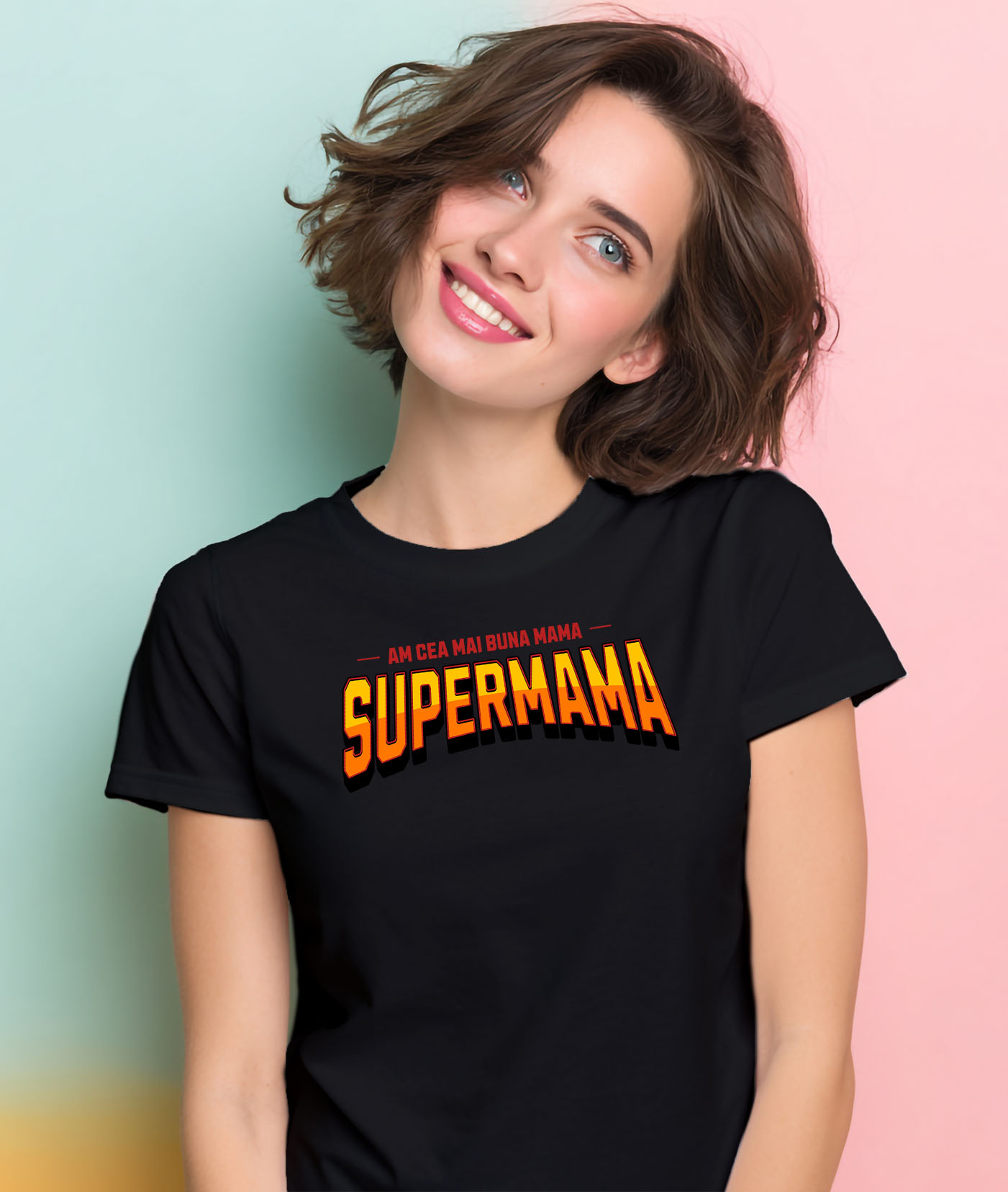 Tricou Femei, Barbati, Copii, Fata, Baiat, Unisex Personalizat "Super Erou Mama – Cadouri Personalizate cu Mesajul ‘Am Cea Mai Bună Mama’" [1]