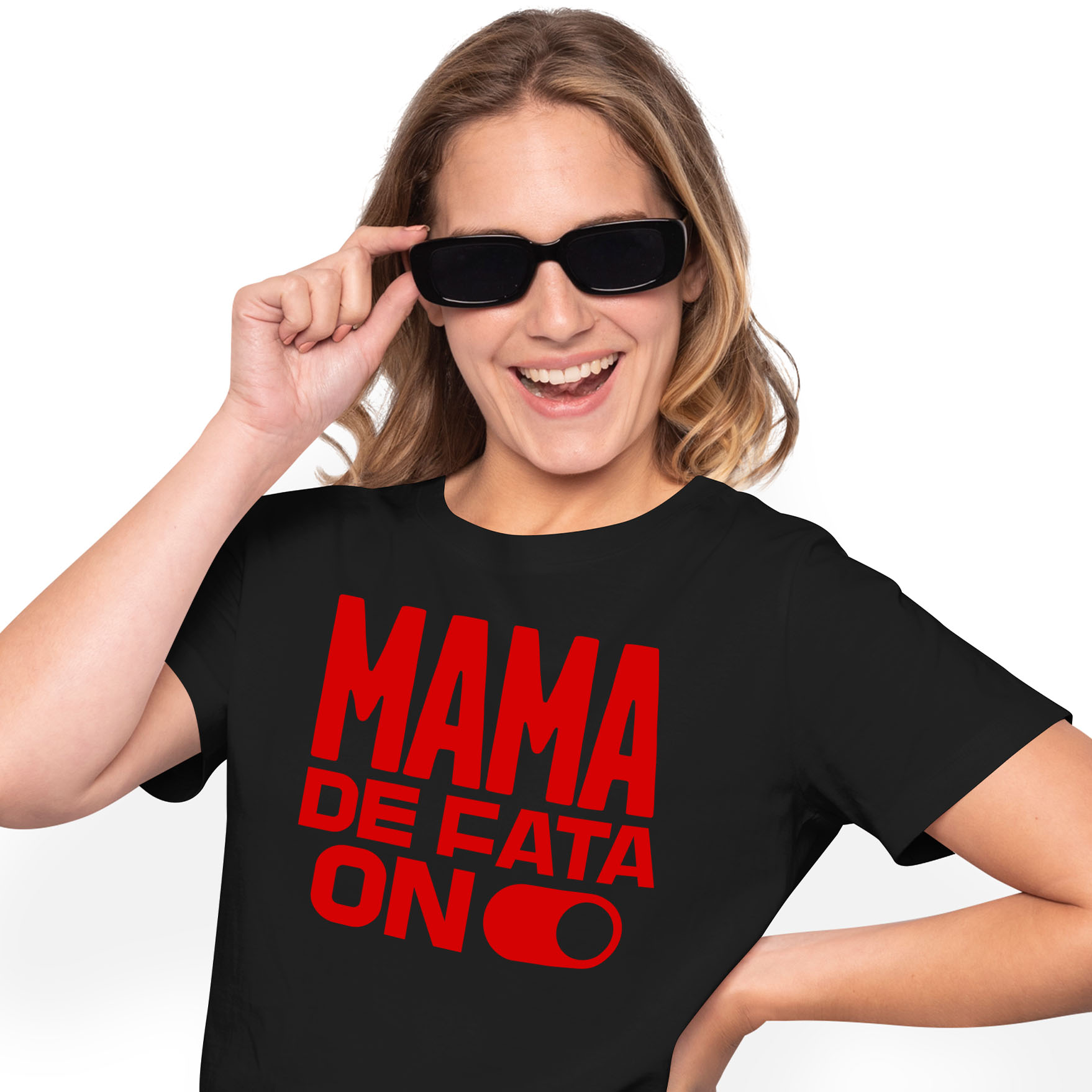 Tricou Femei, Barbati, Copii, Fata, Baiat, Unisex Personalizat "Buton ON/OFF Iubire – Cadouri Personalizate pentru Mama și Fata cu Mesaj Dragoste"