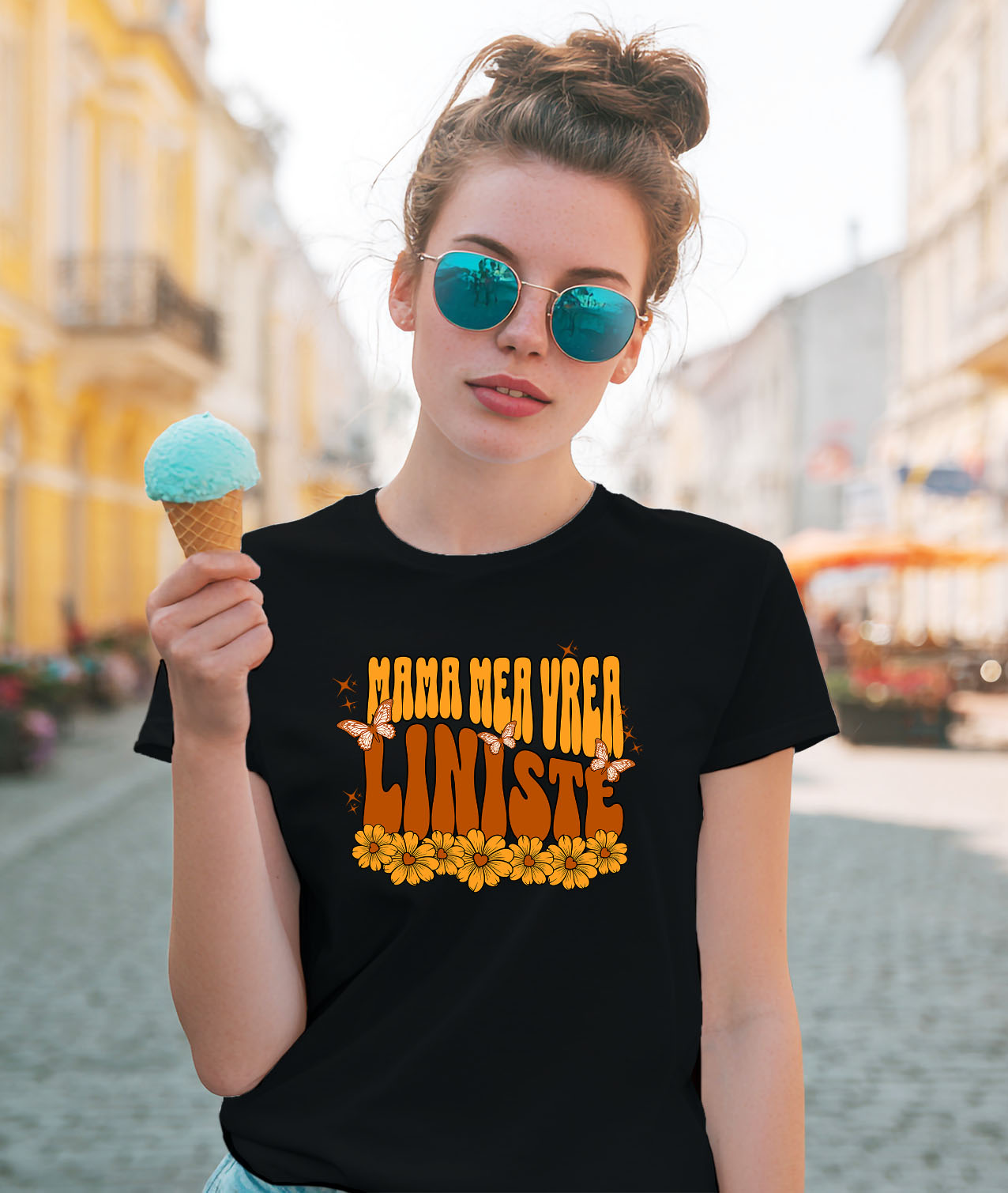 Tricou Femei, Barbati, Copii, Fata, Baiat, Unisex Personalizat Decor Personalizat pentru Mama - Flori Galbene și Mesaj Special [1]