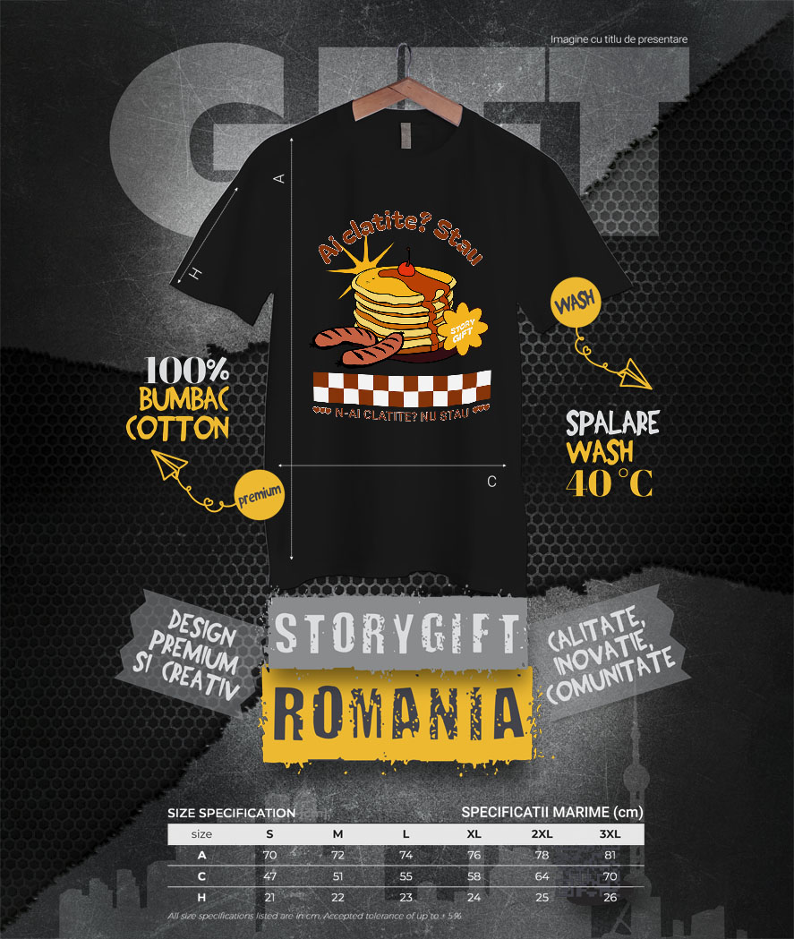 Tricou Femei, Barbati, Copii, Fata, Baiat, Unisex Personalizat Clătite personalizate cu text amuzant | Cadouri dulci pentru iubitorii de clătite și familie [3]