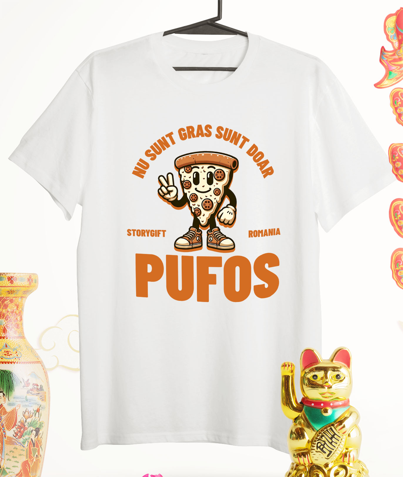 Tricou Femei, Barbati, Copii, Fata, Baiat, Unisex Personalizat Cadouri personalizate pentru iubitorii de pizza și fast food | Pizza cu sneakers și text amuzant [2]